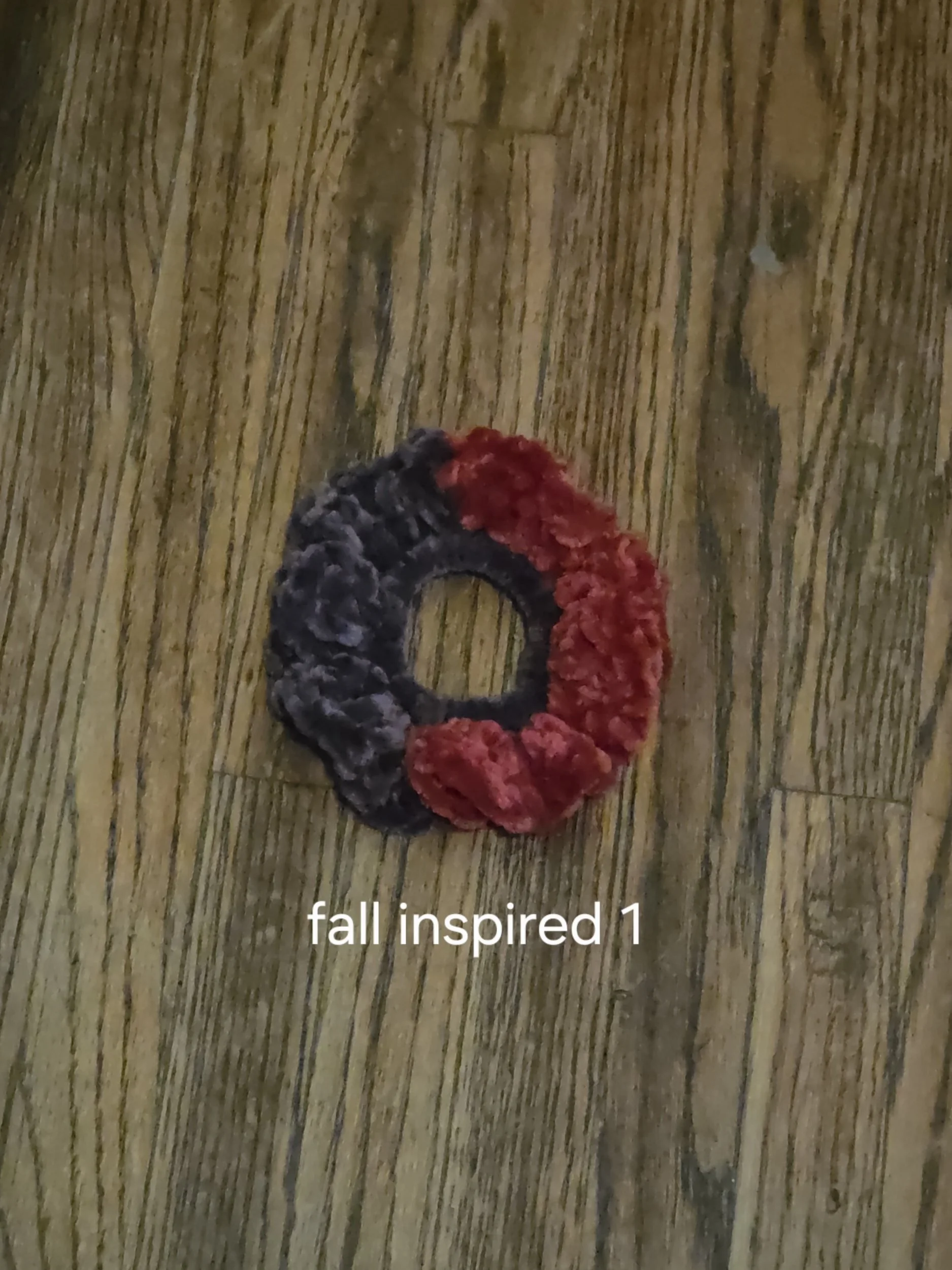 Handmade classic velvet scrunchie in fall-inspired autumn colors, style 1