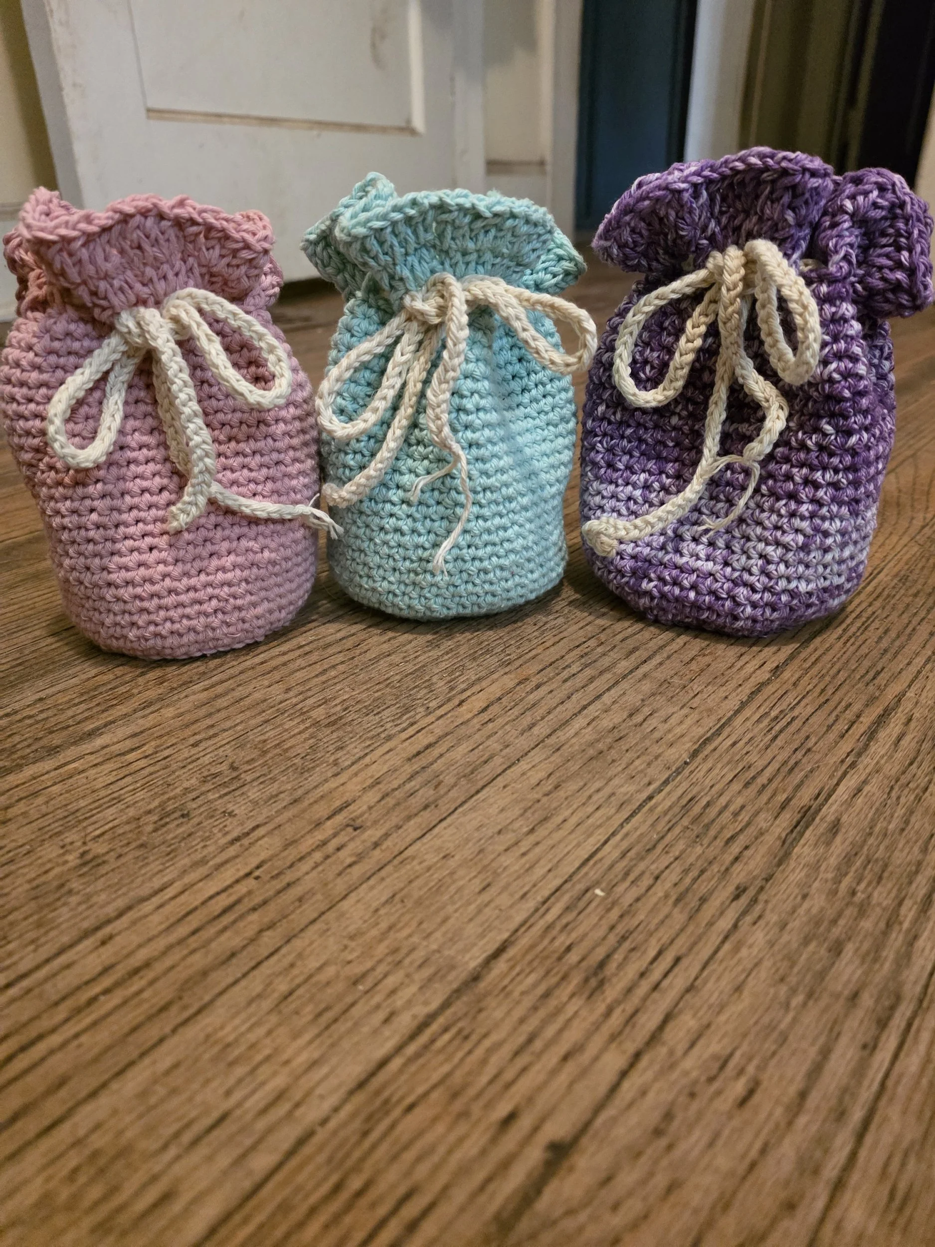 Crochet Drawstring Bag