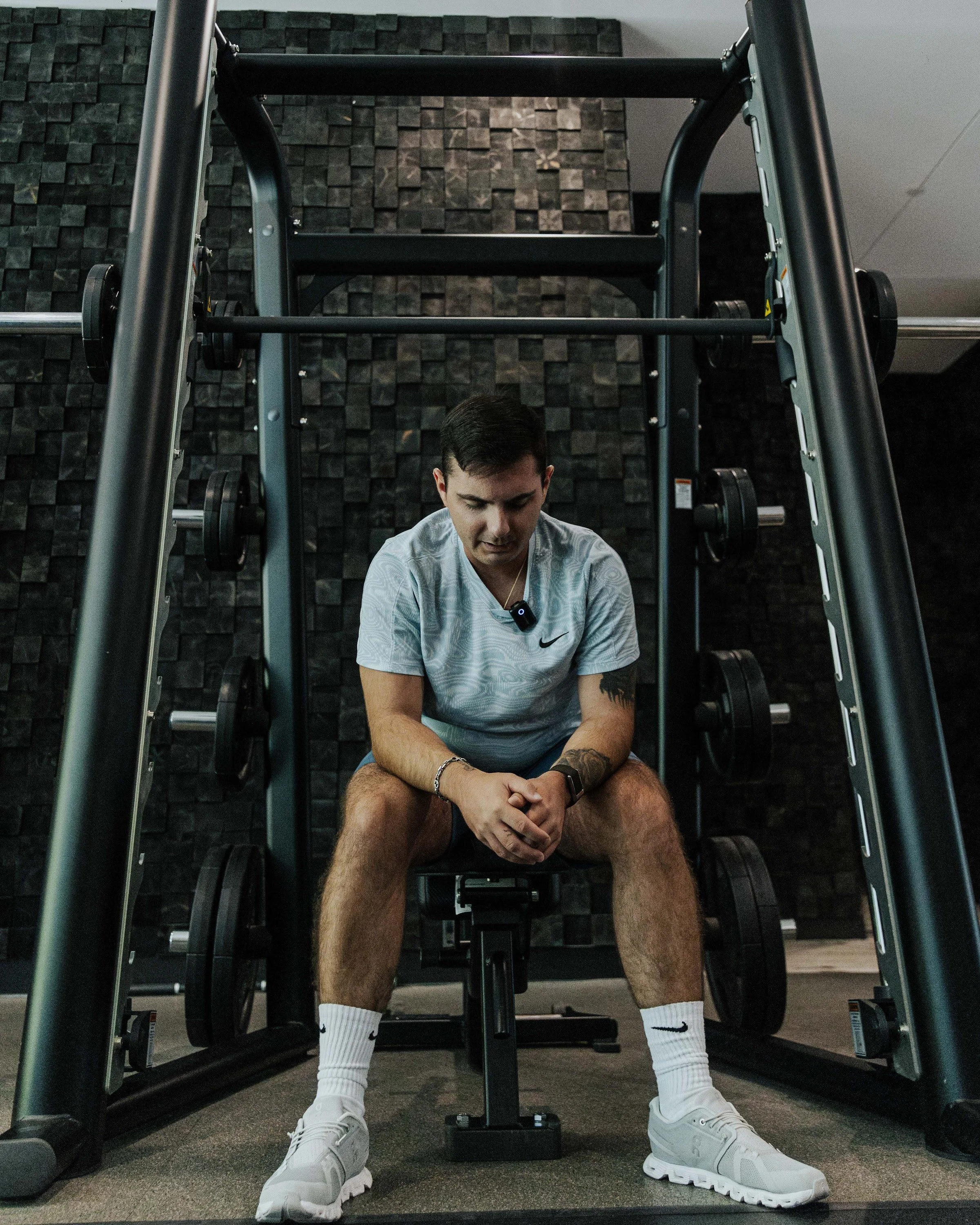 Dylan, Body by Akram client, in the gym