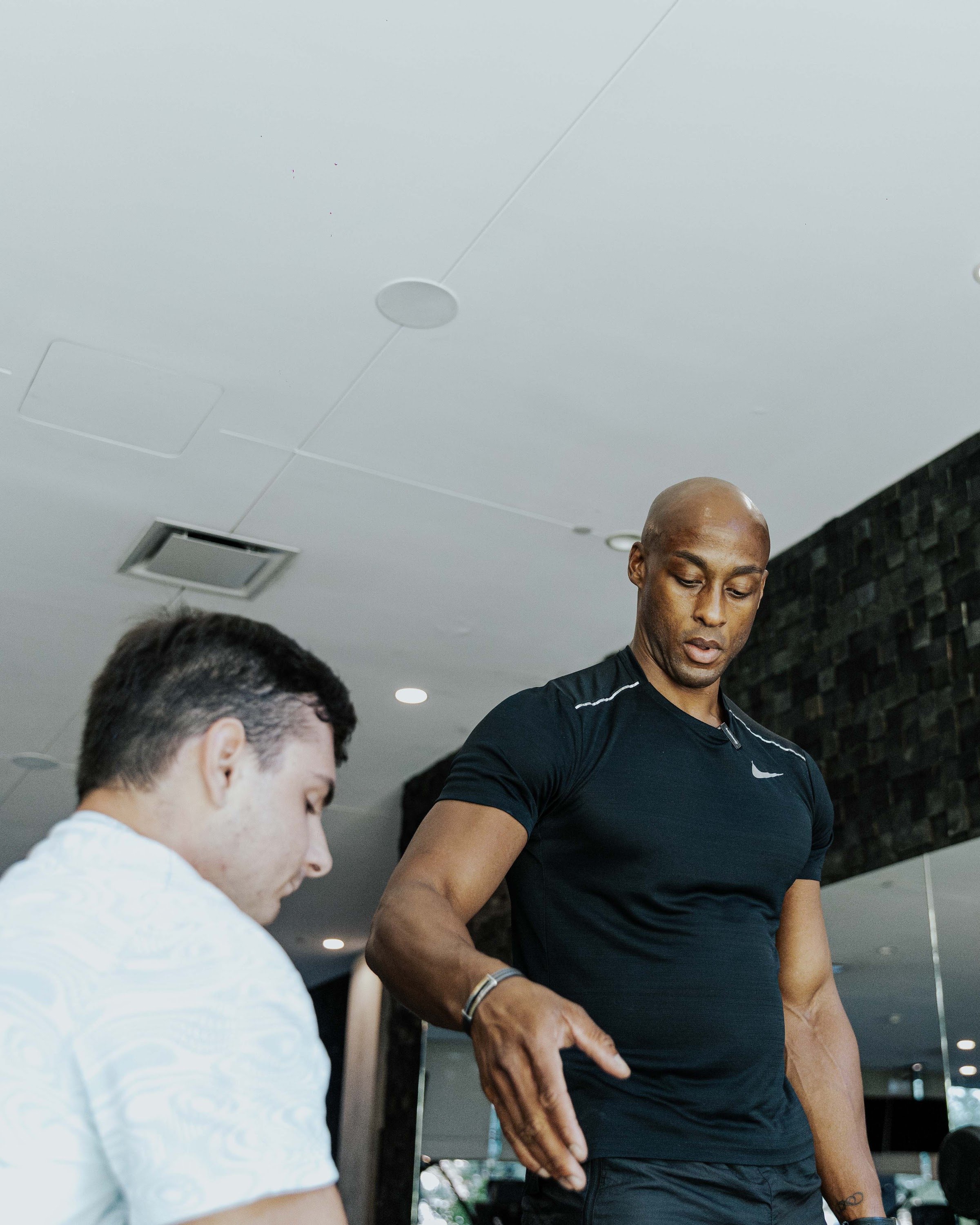 Akram Hameed reviewing results with a client