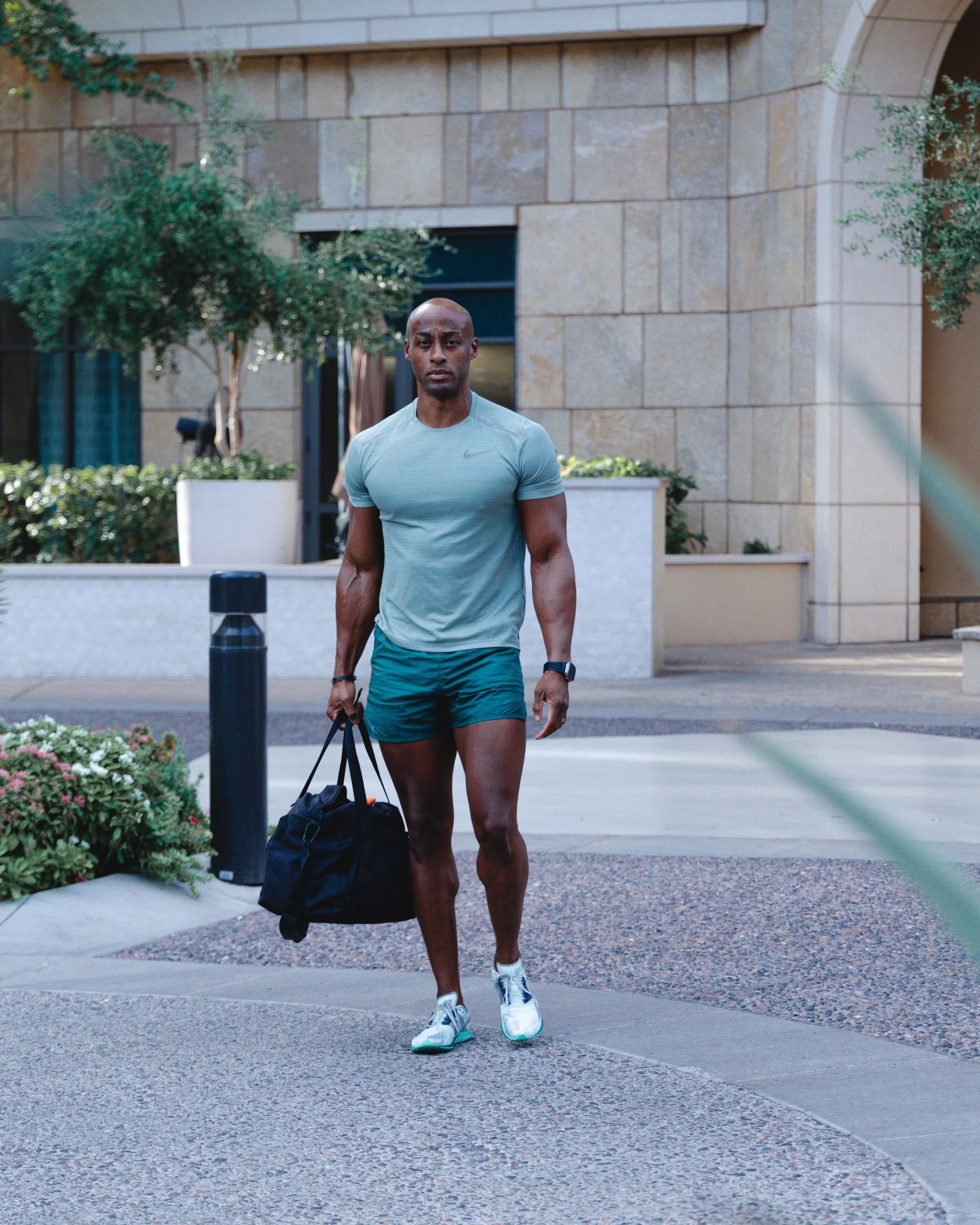 Akram Hameed carrying a gym bag in Scottsdale