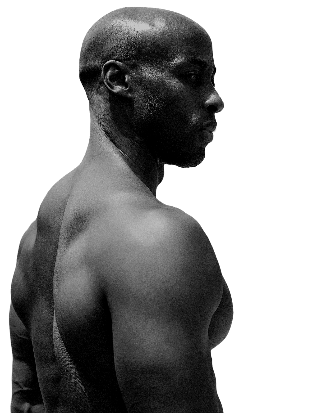 Black and white profile portrait of Akram Hameed, executive fitness coach in Scottsdale