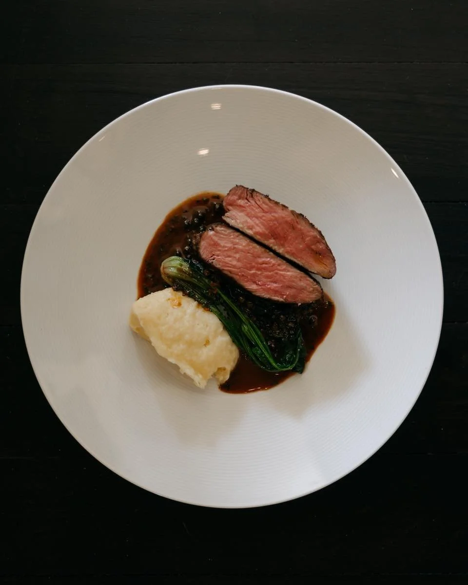 Fillet au poivre, pomme pur&eacute;e, english spinach - a beautiful main for your next event.

#events #gunning #collector #canberraevents #canberraeats #canberracaterer #bluntcatcatering #weddingcaterer #canberraweddings #canberrafoodie #visityassva