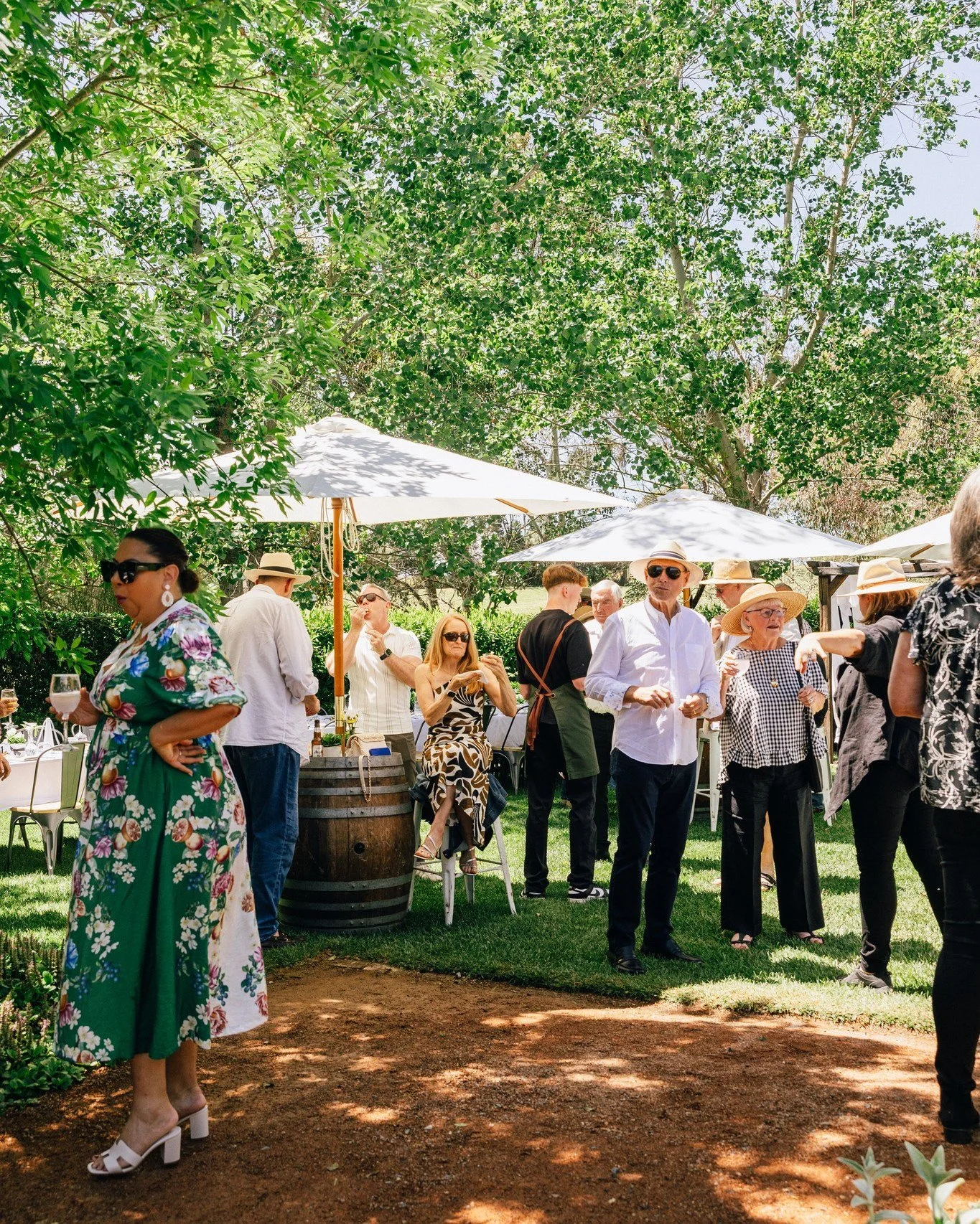 Glasses clinking, that hum of catching up and meeting again after far too long.

The easy moment before the formalities - when the day stretches out in front of you and everything feels light. Drinks poured, nerves gone, the celebration properly unde