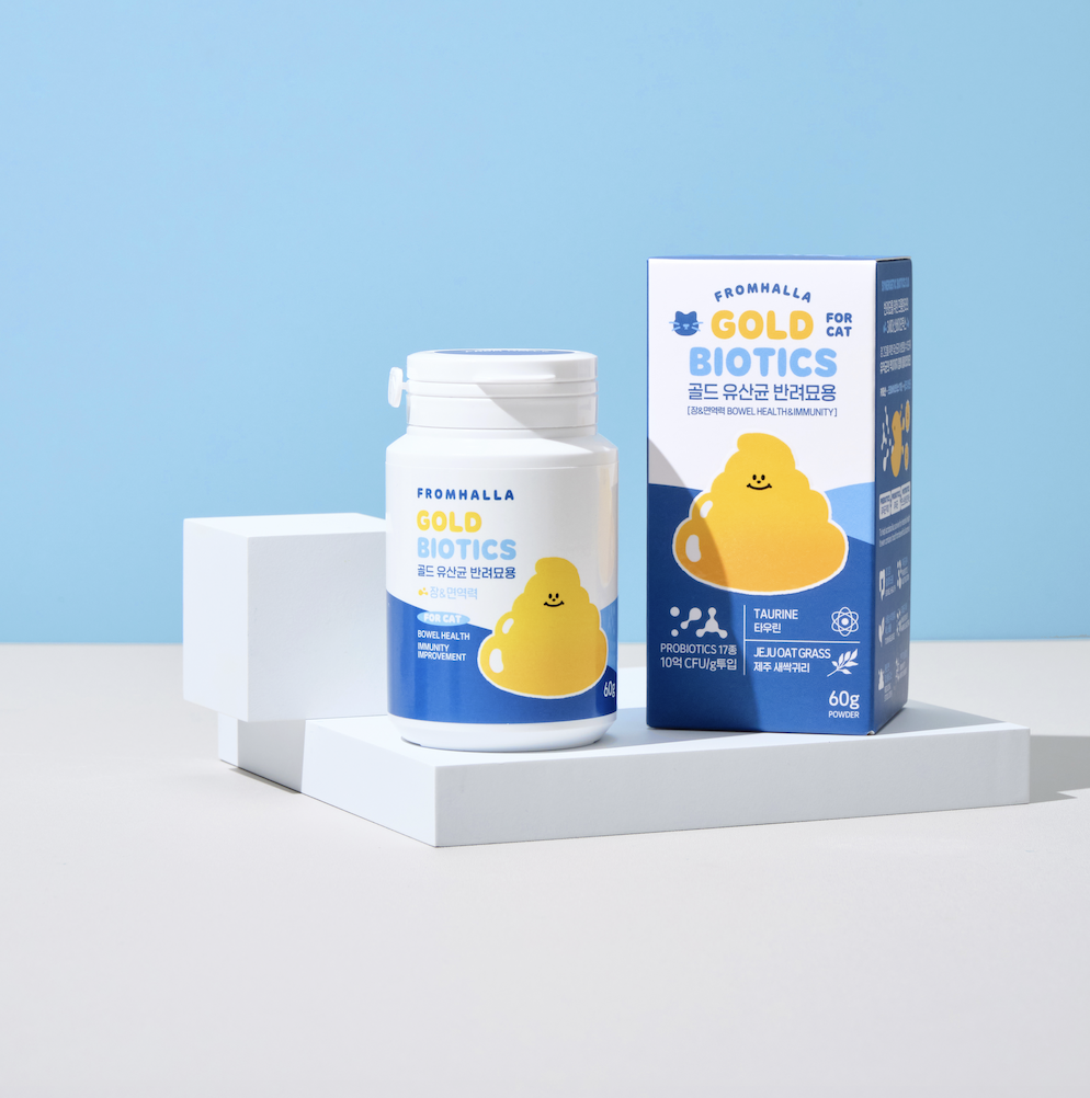 Gold Biotics for Cats: chitosan, taurine, vitamins, dietary fiber, minerals, and Jeju-grown barley sprout