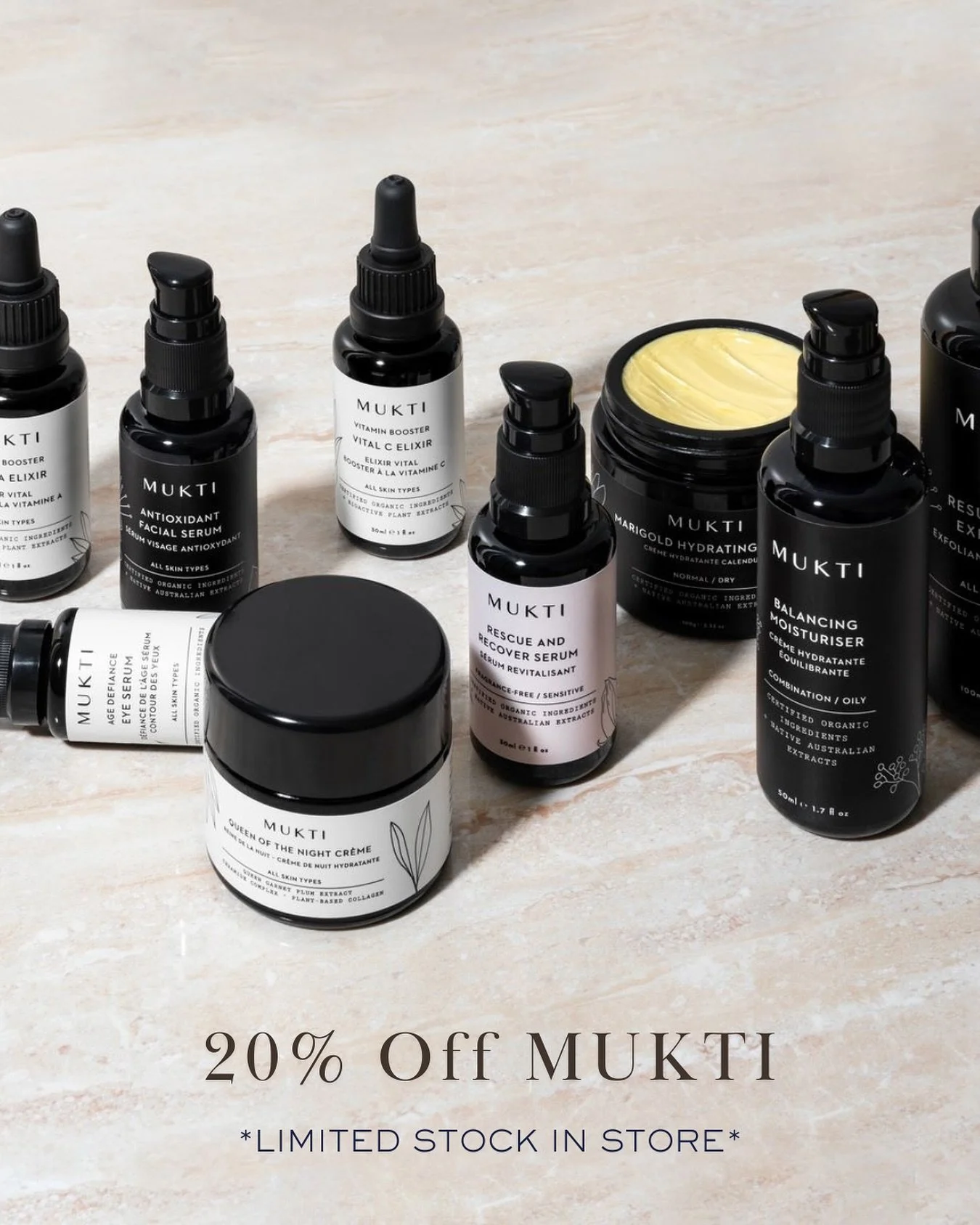 Glow naturally with 20% off Mukti Organics. Clean, conscious skincare &mdash; but be quick, stock won&rsquo;t last long!