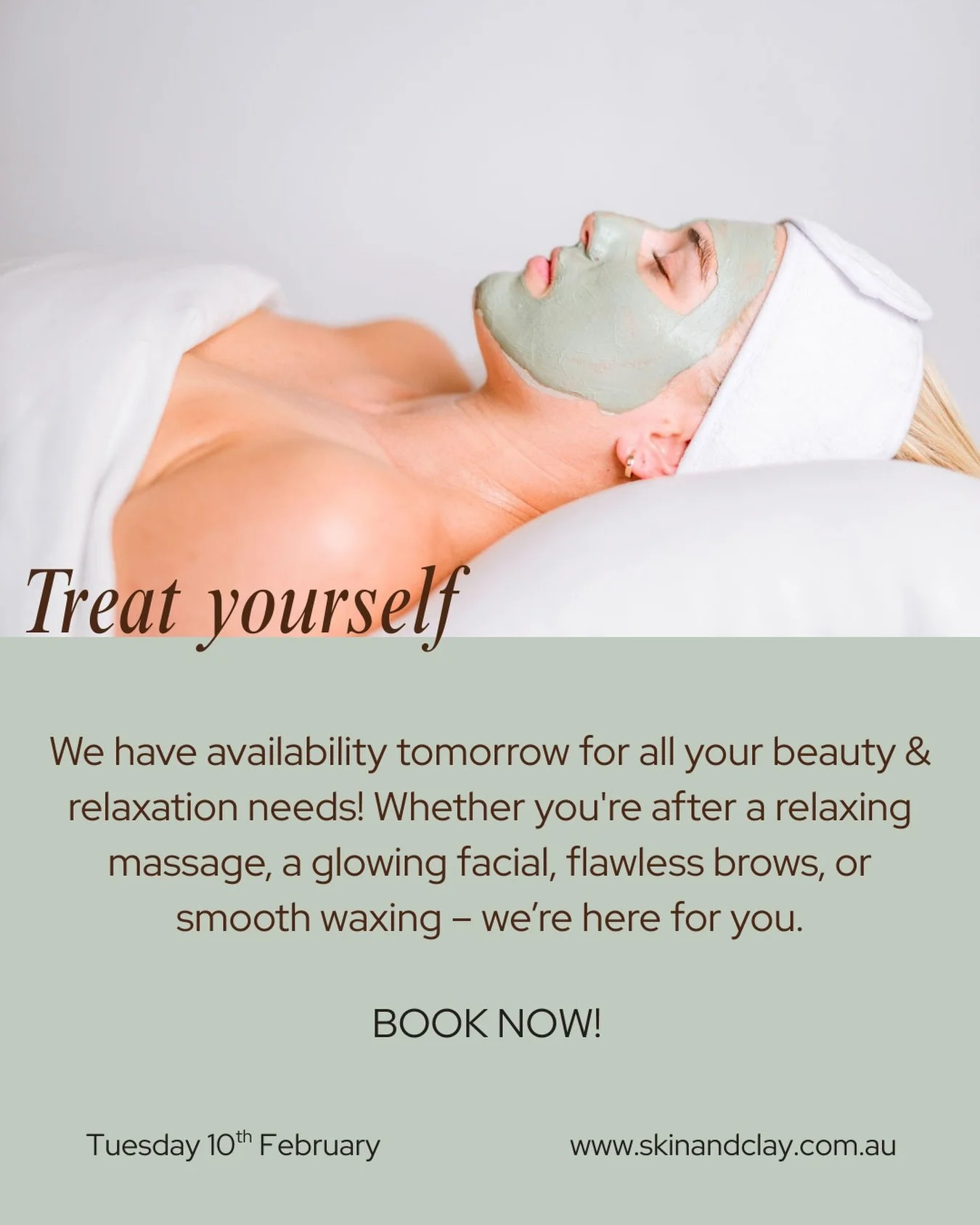 A little reminder to treat yourself. We&rsquo;ve got availability tomorrow, your me-time awaits.

#selfcare
#glowingskin
#facialtreatment
#beautytherapy
#byronbay