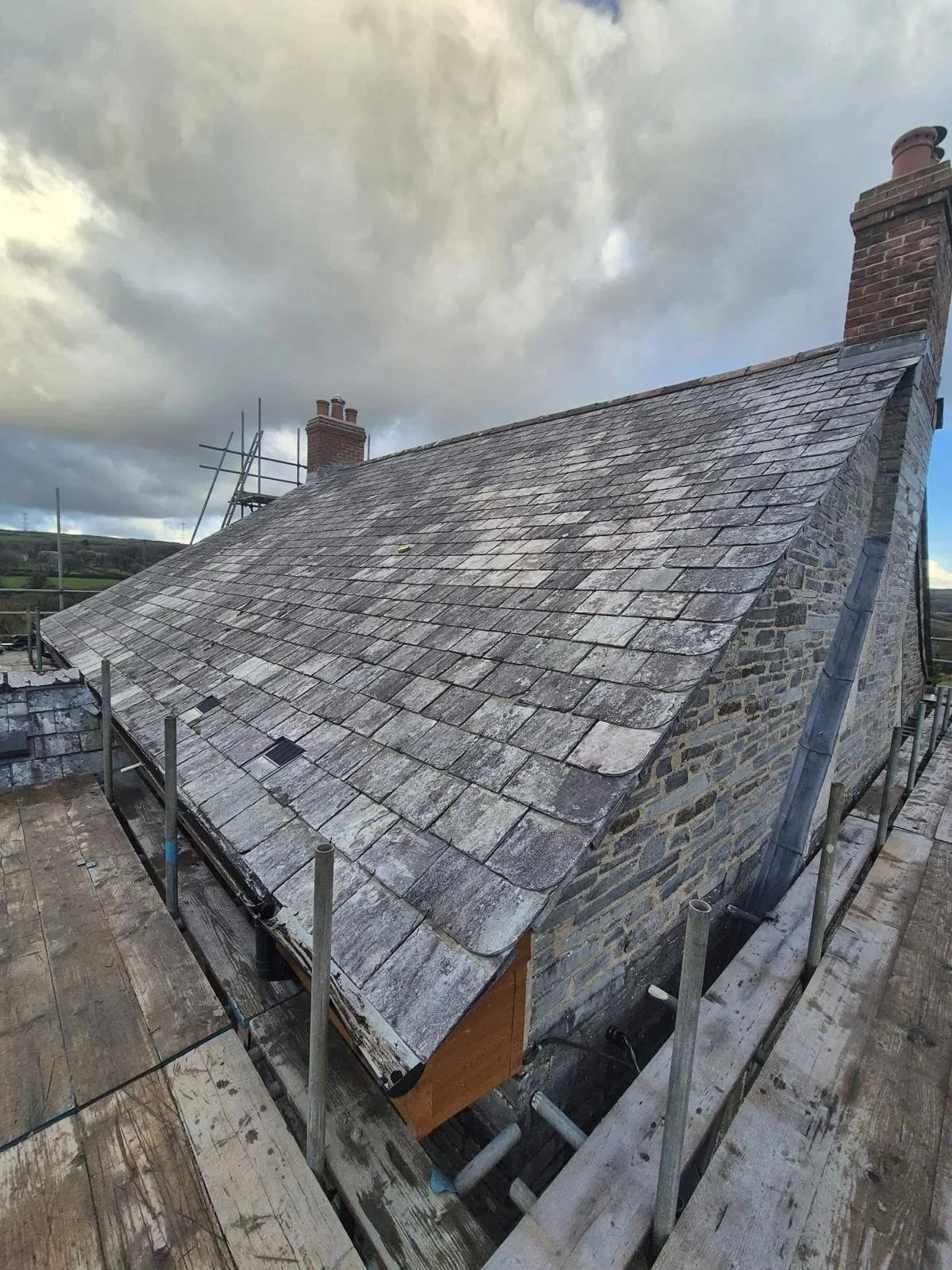 Roof Replacement + Chimney re-builds in Delabole