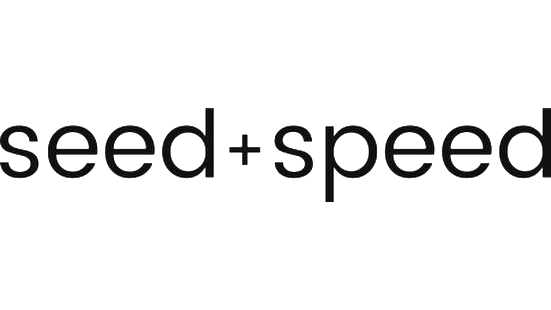 Logo mit Schriftzug 'seed + speed' auf schwarzem Hintergrund