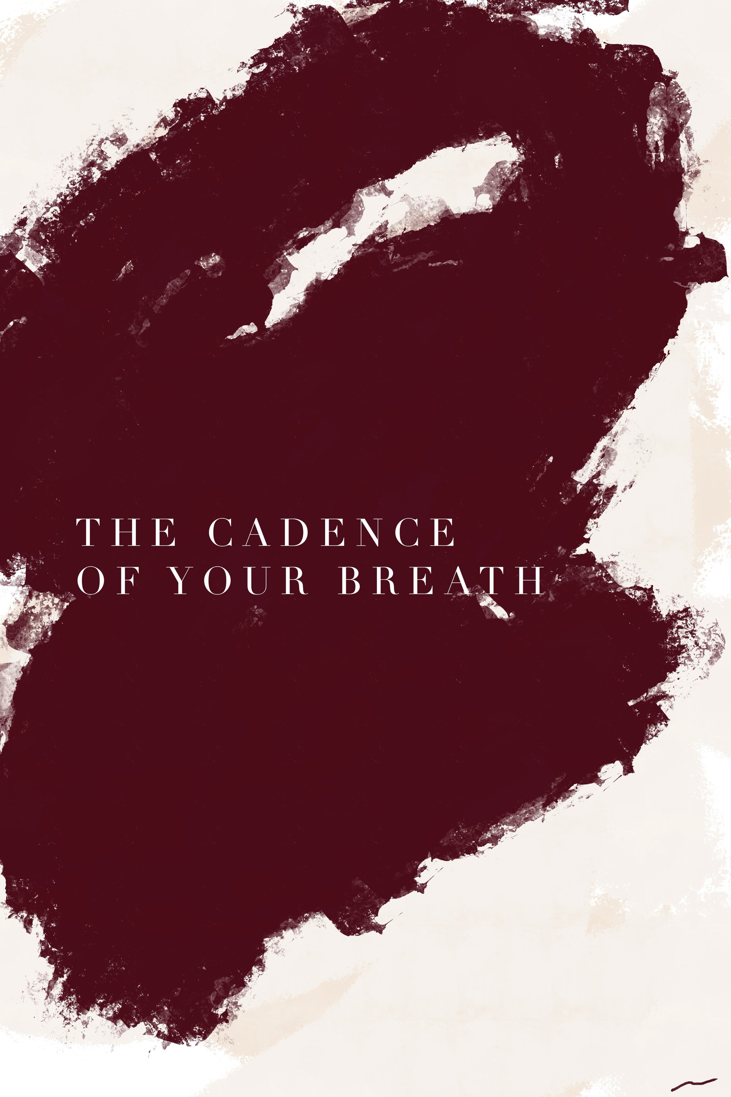 The Cadence of Your Breath I, an expressive contemporary abstract artwork channeling the electrifying force of magnetic attraction and immense love through typography and vivid color.