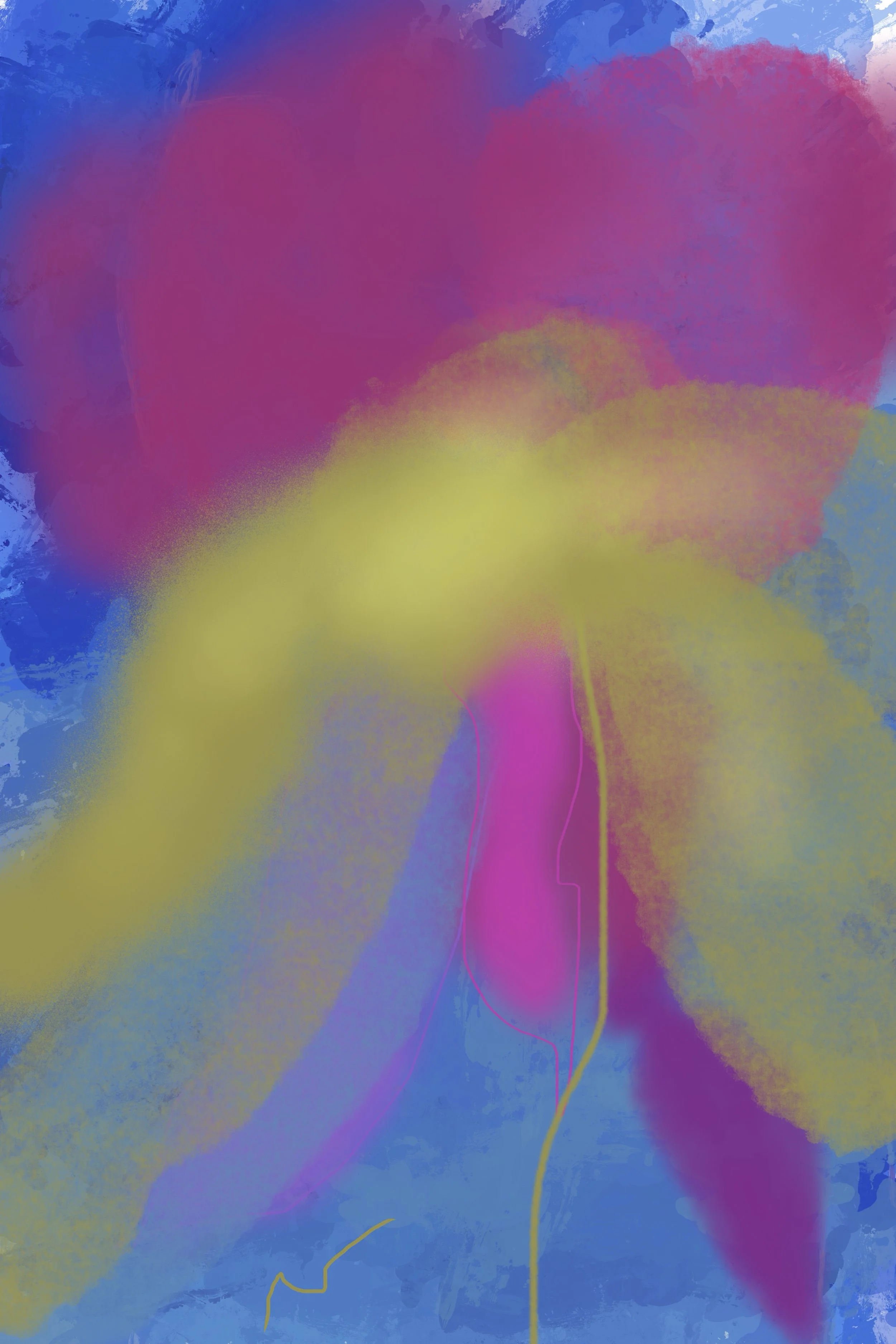 Bold floral street graffiti wall art blending vibrant colors with a maximalist aesthetic to create a striking statement piece. Its playful yet edgy style brings energy and personality to any space. Part of triptych, 1 of 3.