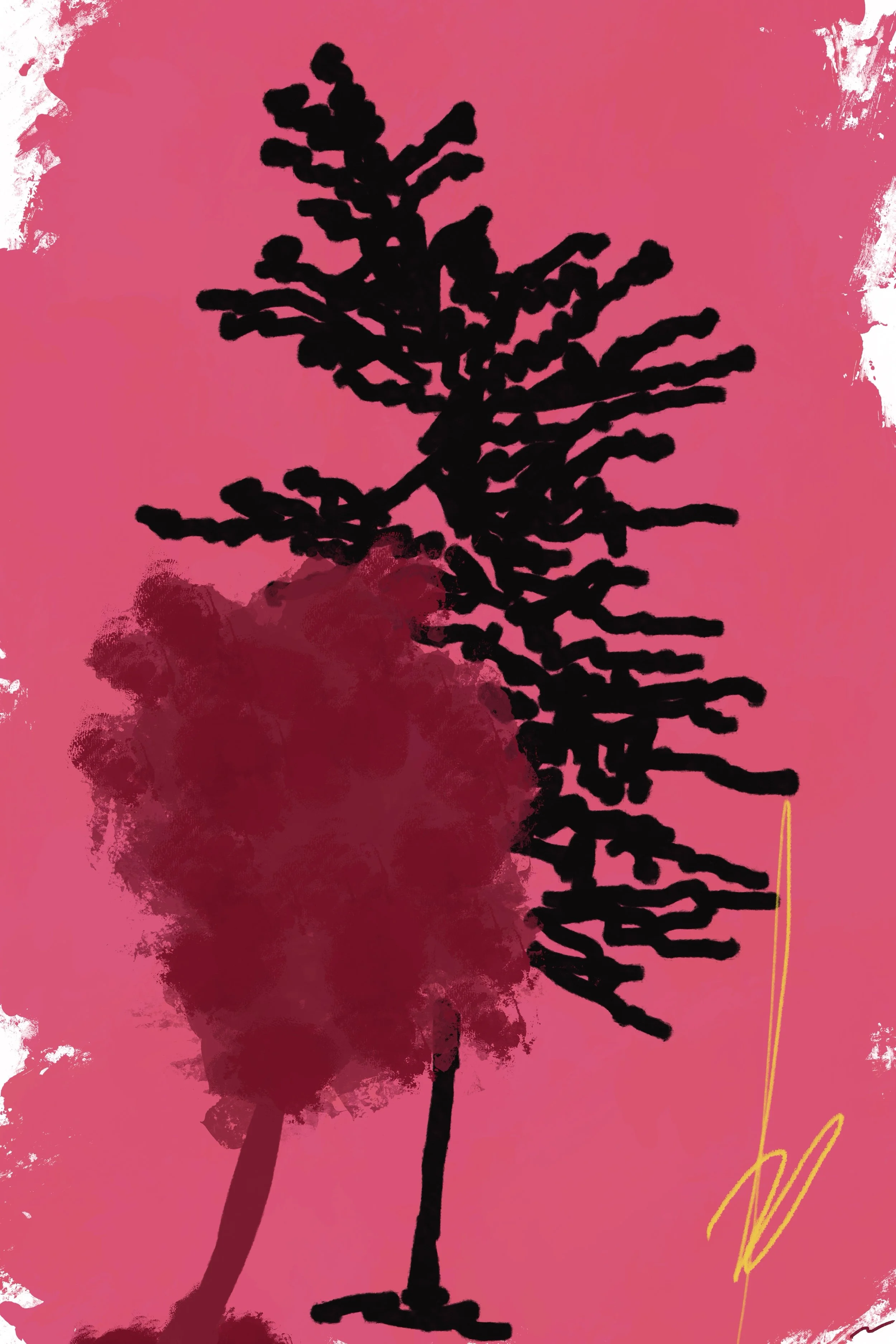 Like a Centerpiece, I Blend  Easily III, an original digital artwork featuring expressive graffiti-inspired abstraction, luminous urban textures, layered brushstrokes, and vivid red palette colors in a contemporary fine art composition.