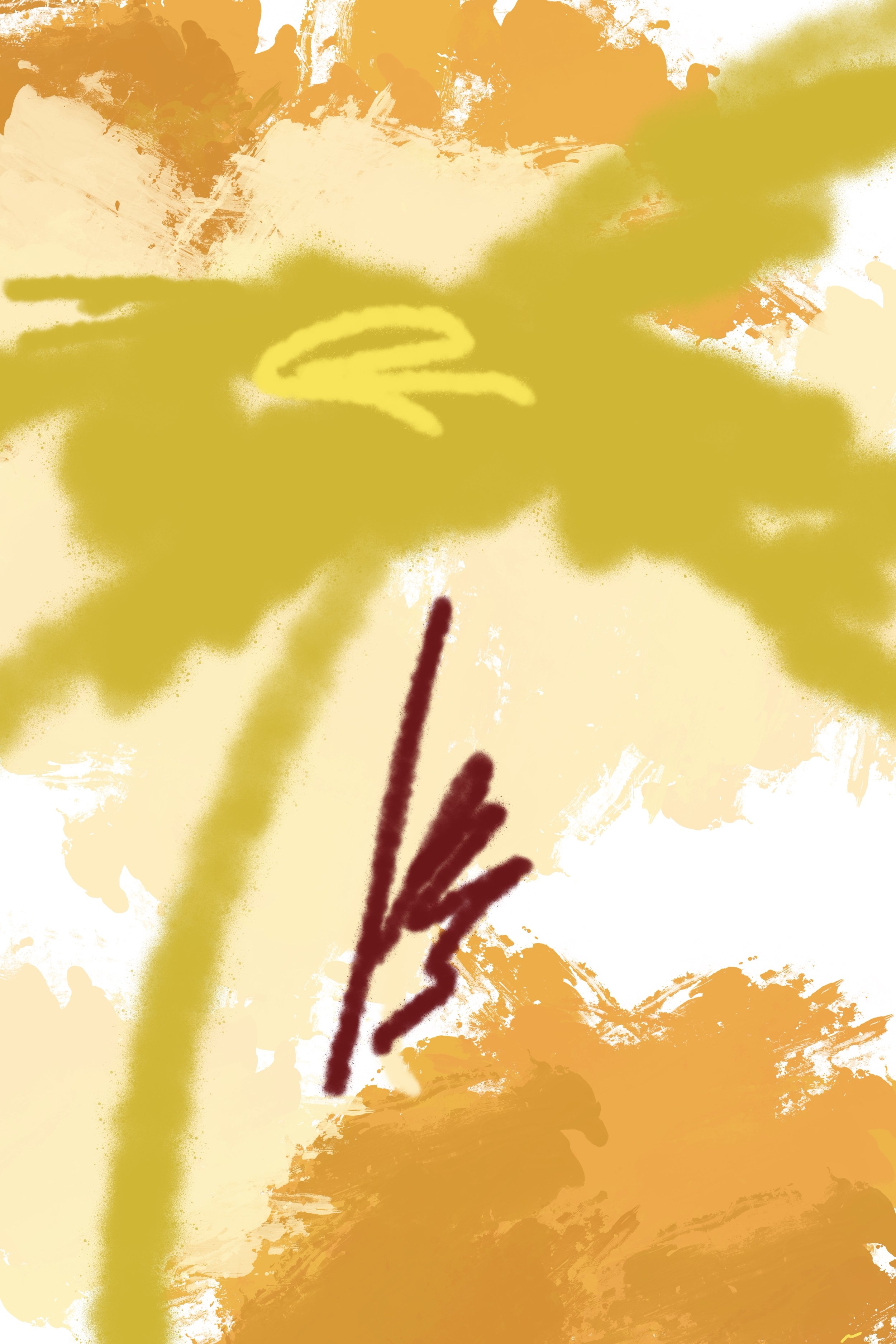 My Thoughts of You Are Like a Hurricane III, contemporary abstract artwork depicting tropical leafy canopy thrashing in the wind through layered textures, expressive marks, and atmospheric movement.