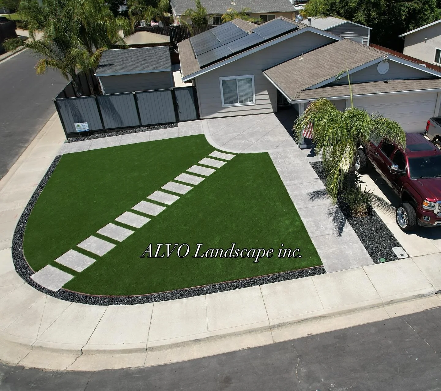 Check Out this Corner House Transformation!!
Concrete + Artificial turf + Polished Black rock ! 
#artificialturf #concrete #stampconcrete #turf #frontyard #diesels #mamalona #rock #bayarea #landscape #diy #frontyardideas #ideas #houseideas 
Thank You