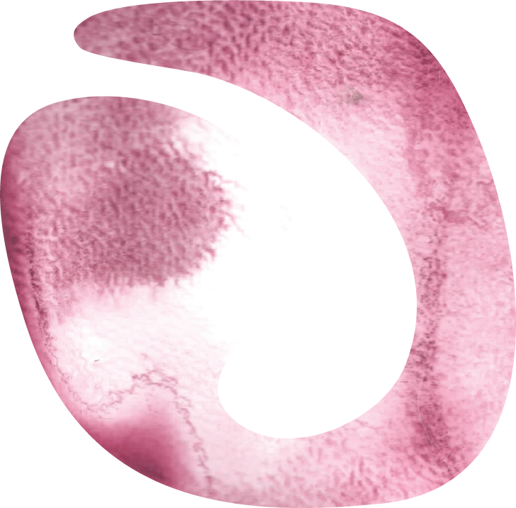 Une forme abstraite à la texture aquarelle, symbole de mouvement et de changement.