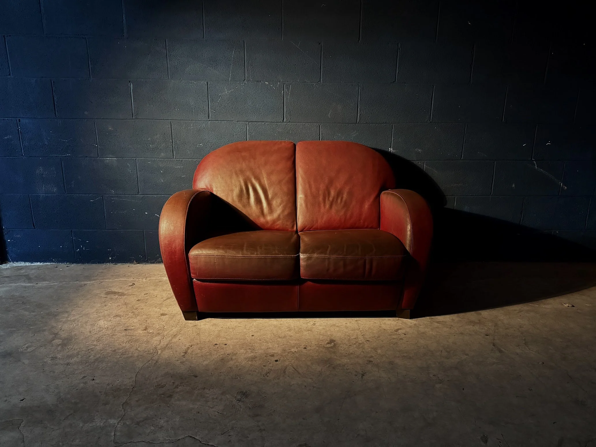 Divano Vintage in Pelle Color Cognac