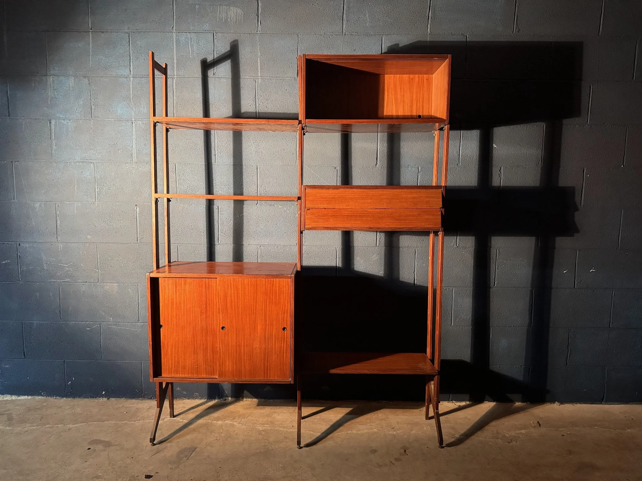 Libreria modulare in teak anni '60