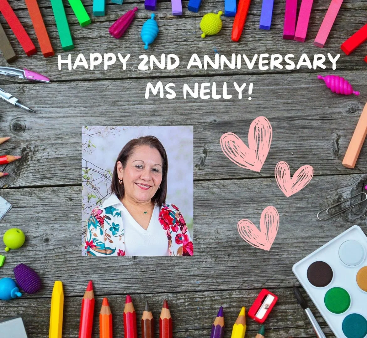HAPPY 2nd ANNIVERSARY Ms Nelly! 

Please help us to congratulate and thank Ms Nelly for two amazing years of dedication and hard work to our school! 

We love you and we are thankful for you!

&iexcl;Feliz Aniversario!