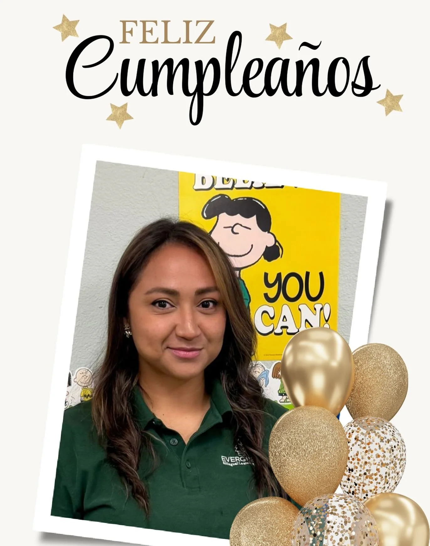 Today we are celebrating Ms Karen! 

Thank you for your hard work and commitment!

We love you and it is a blessing to have you as part of our Evergreen family! 🎂❤️

&iexcl;Feliz Cumplea&ntilde;os!