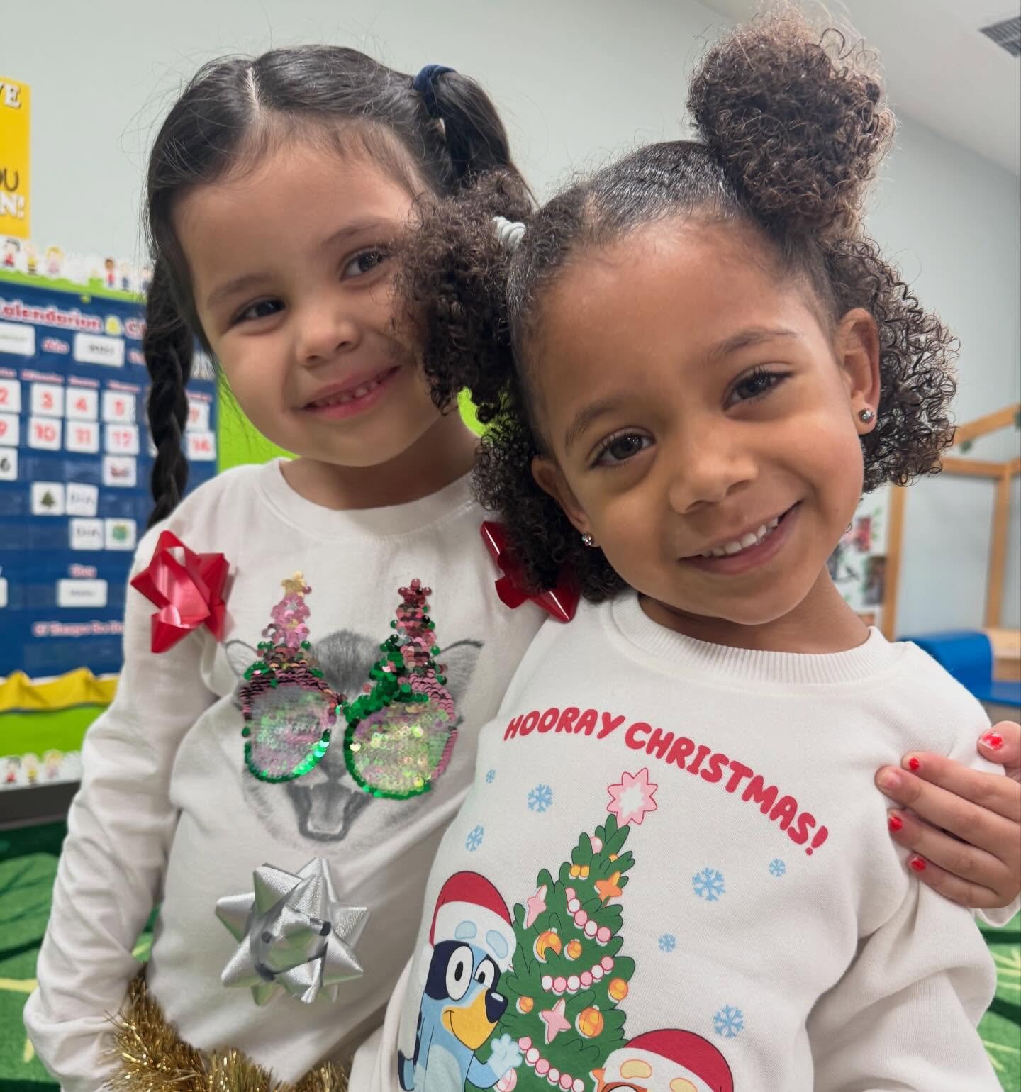 Ugly Sweater Day at Evergreen!

Today our hallways were filled with laughter, color, and the ugliest (and cutest!) sweaters you can imagine! 🧶🎅
Ugly Sweater Day is more than just fun&mdash;it helps build community, confidence, and joy as our childr