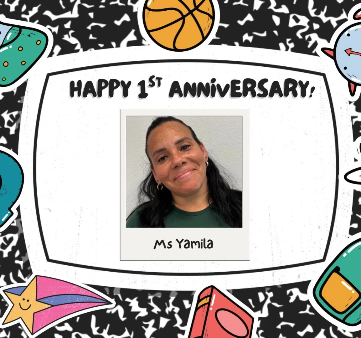 HAPPY 1st ANNIVERSARY Ms Yamila! 

Please help us to congratulate and thank Ms Yamila for an amazing year of dedication and hard work to our school! 

We love you and we are thankful for you!

&iexcl;Feliz Aniversario!