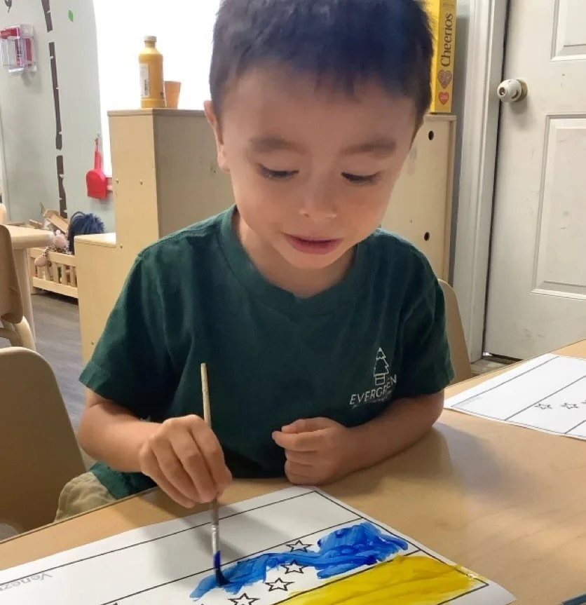 Today we traveled to Venezuela through creativity and discovery! 🌎✨

We found Venezuela on our world map and explored its beautiful flag 🇻🇪&mdash;then brought it to life with paint! 🎨

Through this hands-on activity, children are learning that:
✨
