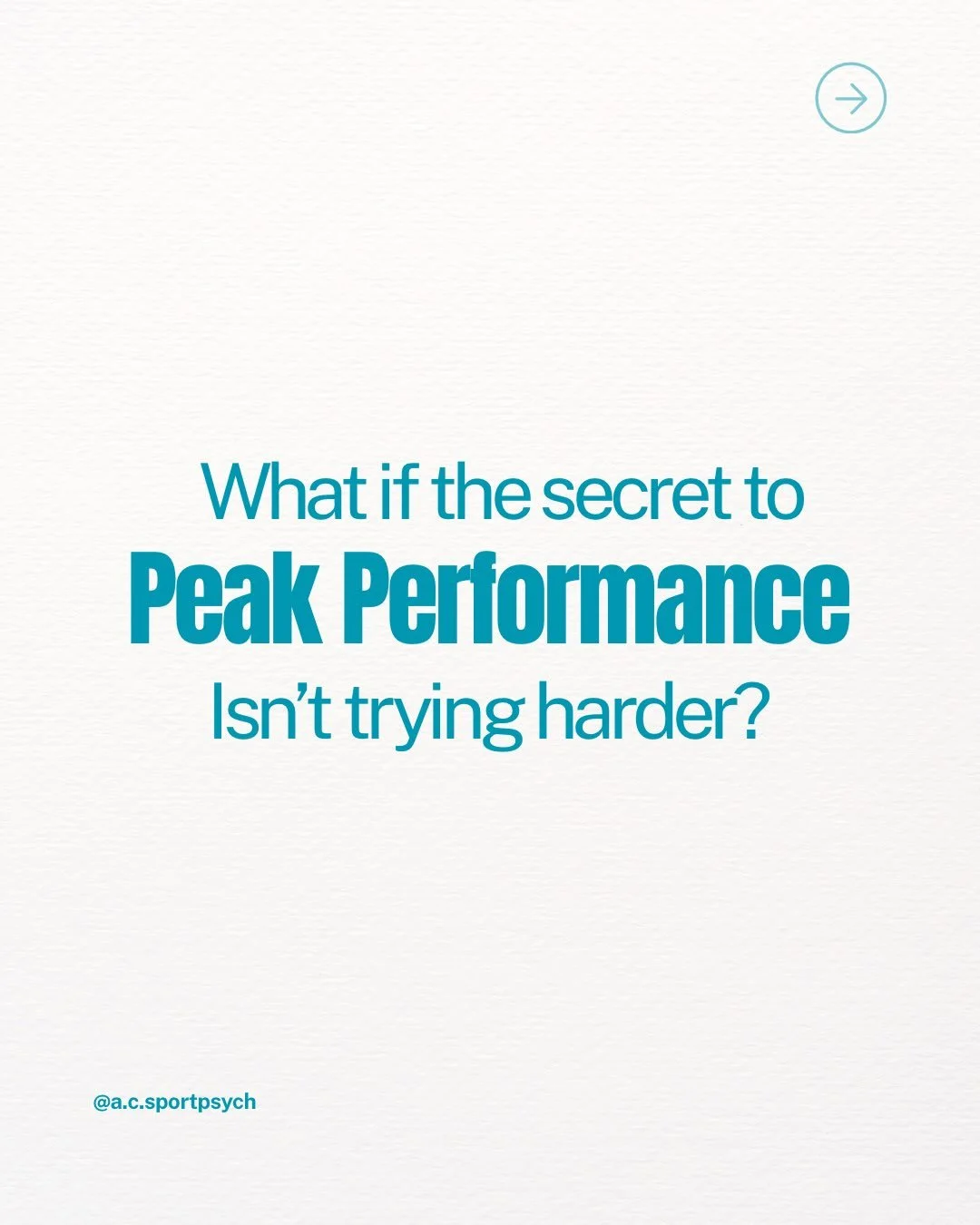 Trying harder is the reason you keep tightening up.

Watch the athlete who freezes under pressure.They&rsquo;re not lazy. They&rsquo;re not unprepared. They&rsquo;re gripping so hard they&rsquo;ve squeezed the freedom out of their own game.

Peak per