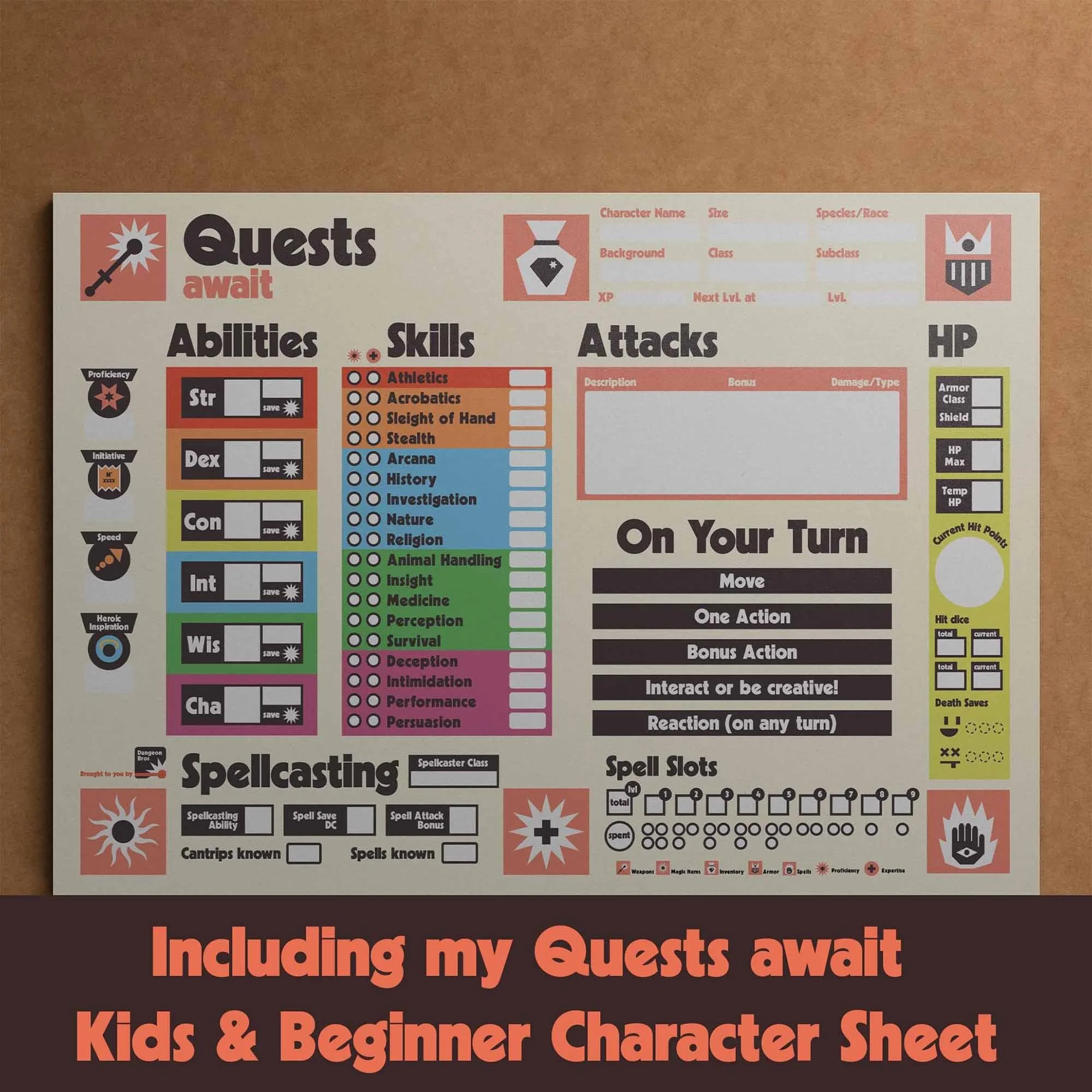 Dungeon Bros DnD 5e Adventure The Chamber of Greed character sheet included