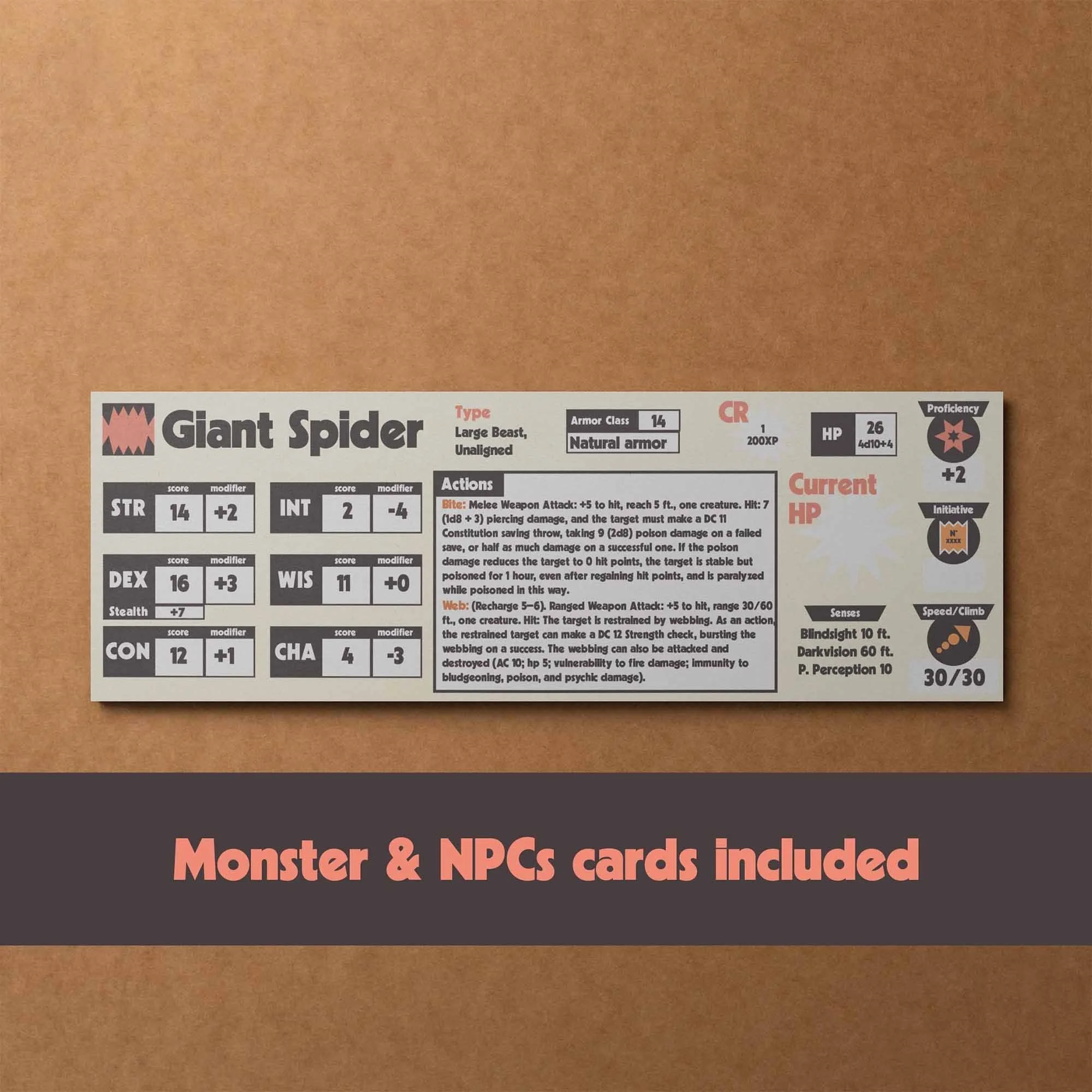 Dungeon Bros DnD 5e Adventure The Chamber of Greed Monster & NPC cards