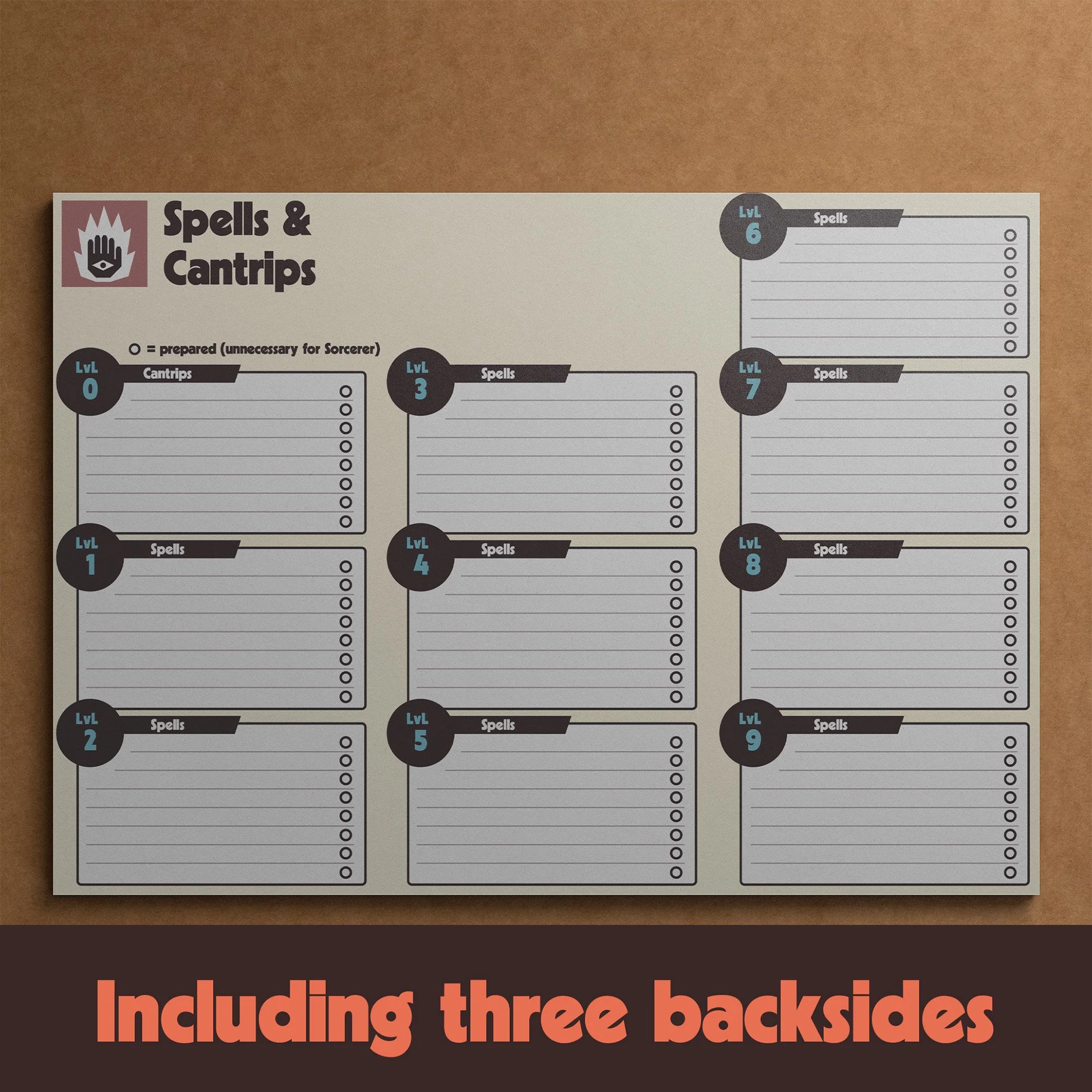 Dungeon Bros DnD 5e Bard Character Sheet class specific backsides included
