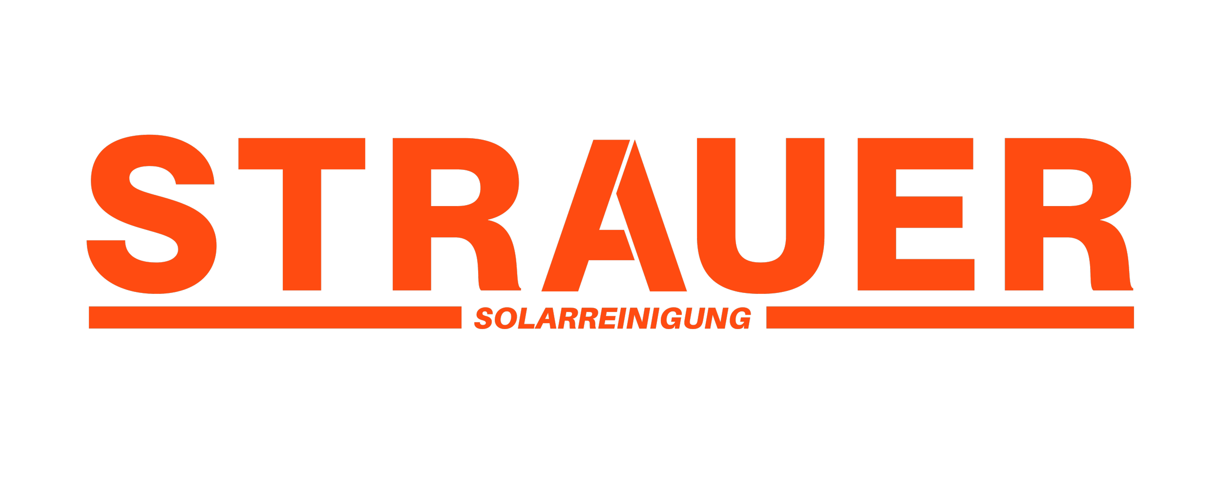 Logo mit rotem Text 'STRAUB' und darunter kleinere Schrift 'SOLARREINIGUNG' auf schwarzem Hintergrund.