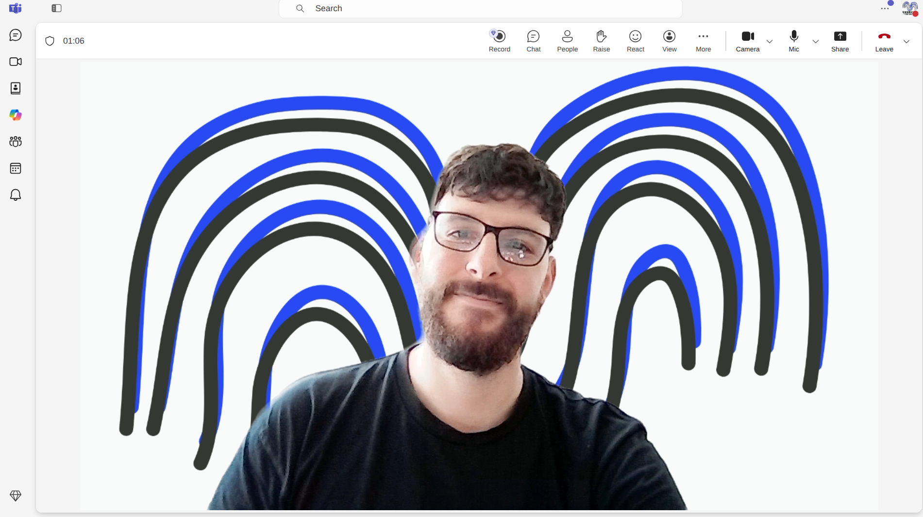 autism specialist Josh knuiman on a Telehealth call with his exercise on the spectrum logo in the background