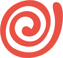 Red spiral design on a black background