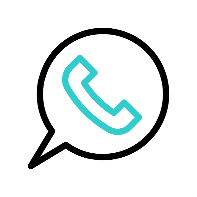 Simbolo di una telefonata all'interno di una nuvola di chat, contattaci