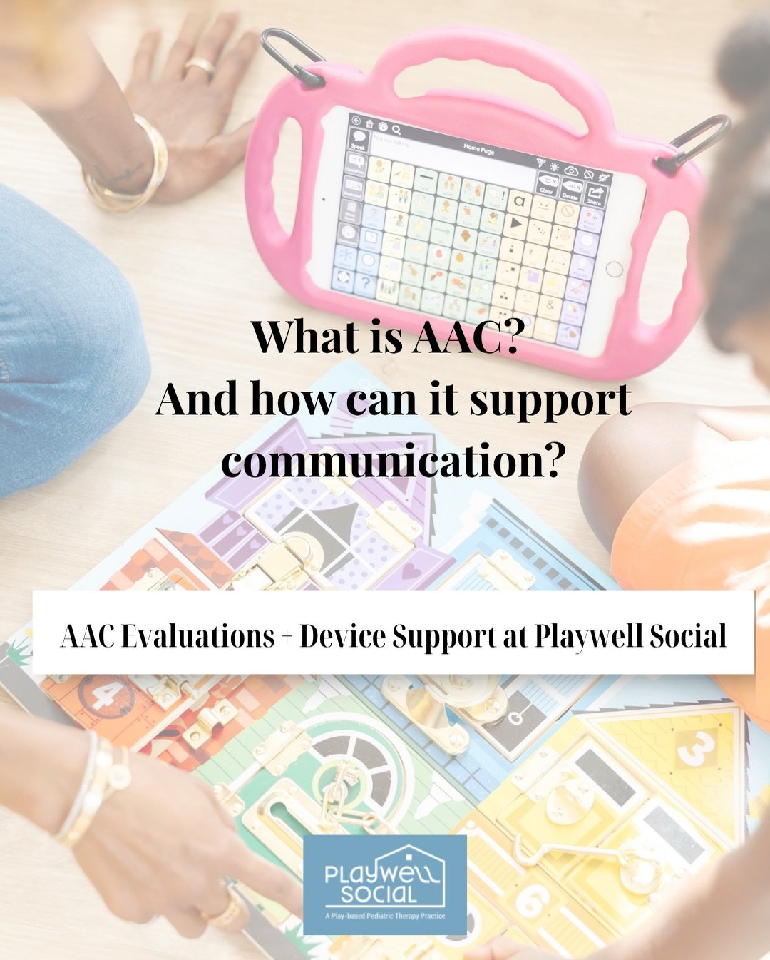 Communication looks different for every child and every child deserves access to a voice that feels meaningful to them. 

We&rsquo;re passionate about supporting families through AAC evaluations, device support, individualized programming, and play-b