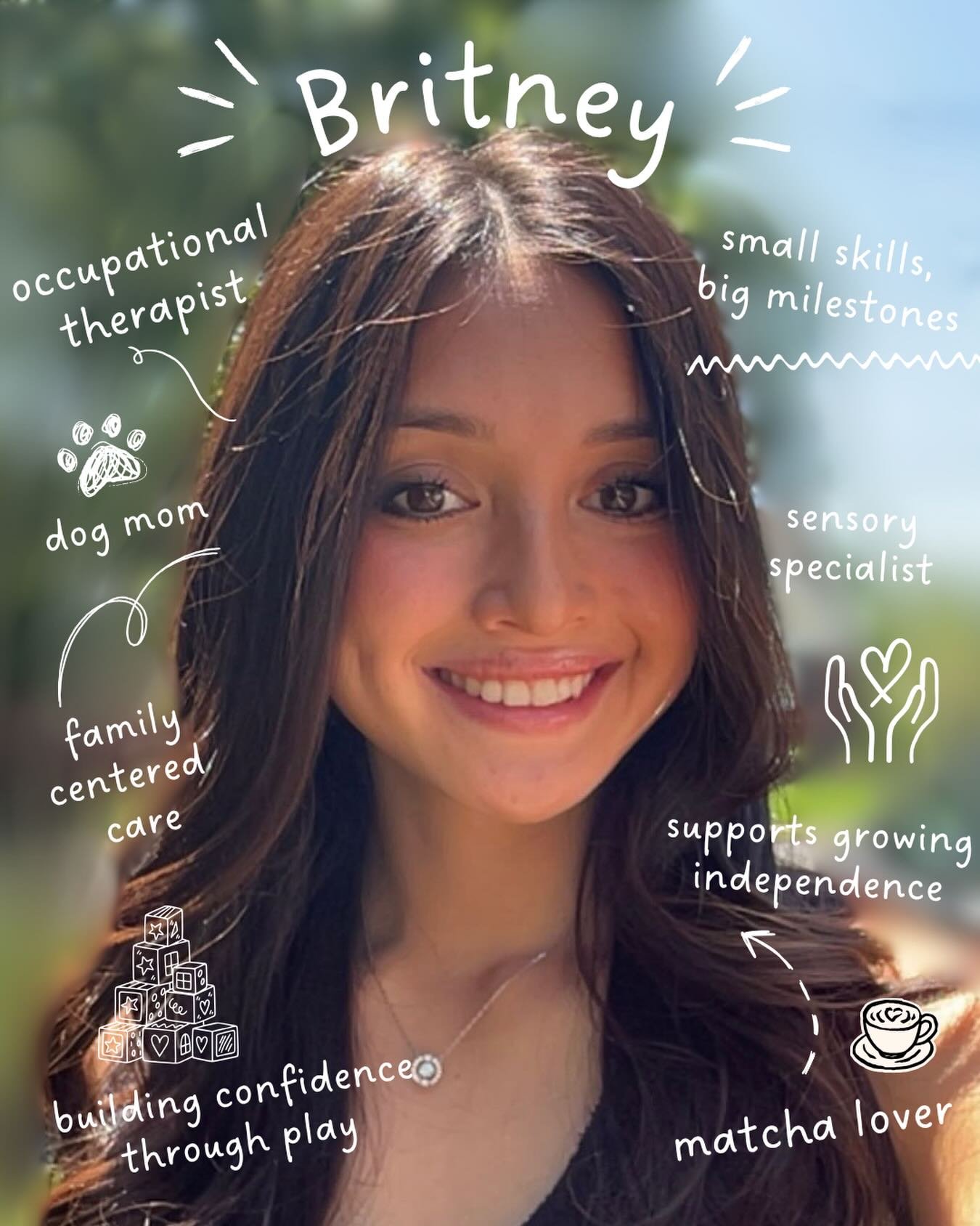 ✨Therapist Thursday Spotlight ✨

Meet Britney Del Mundo, OTR/L! 🙋🏽&zwj;♀️

Britney is an Occupational Therapist passionate about helping children grow, thrive, and build independence in their everyday lives. Using a play-based, strengths-focused ap