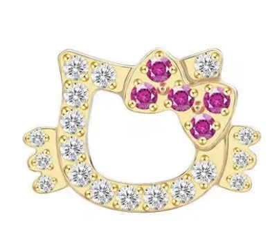 Gold Titanium Hello Kitty Piercing Jewellery Attachment