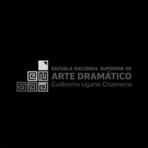 Logotipo da Escola Nacional Superior de Arte Dramático de Guillermo Ugarte Chamorro em fundo preto.