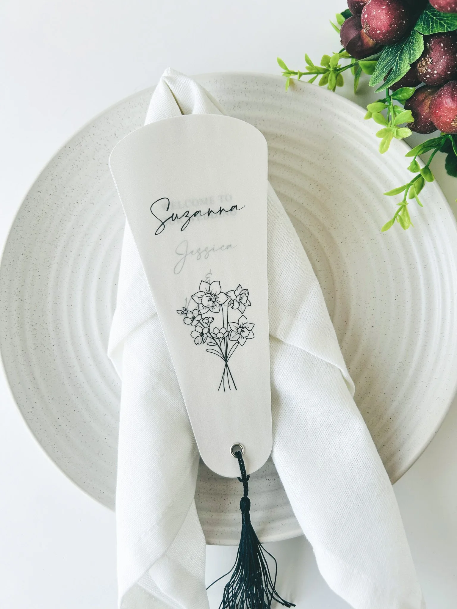 Fan Shaped Wedding Menu
