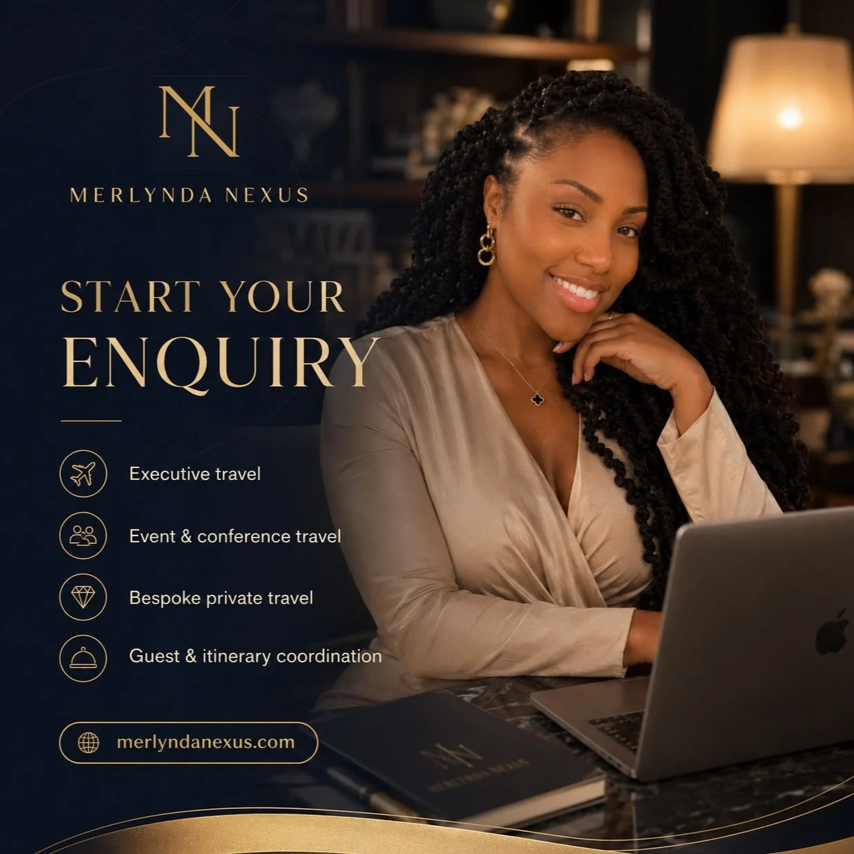 Travel planning, personally managed. 
MerlyndaNexus provides considered travel planning for clients who value their time, their experience and the details being handled properly.
From executive and conference travel to bespoke private journeys and gu
