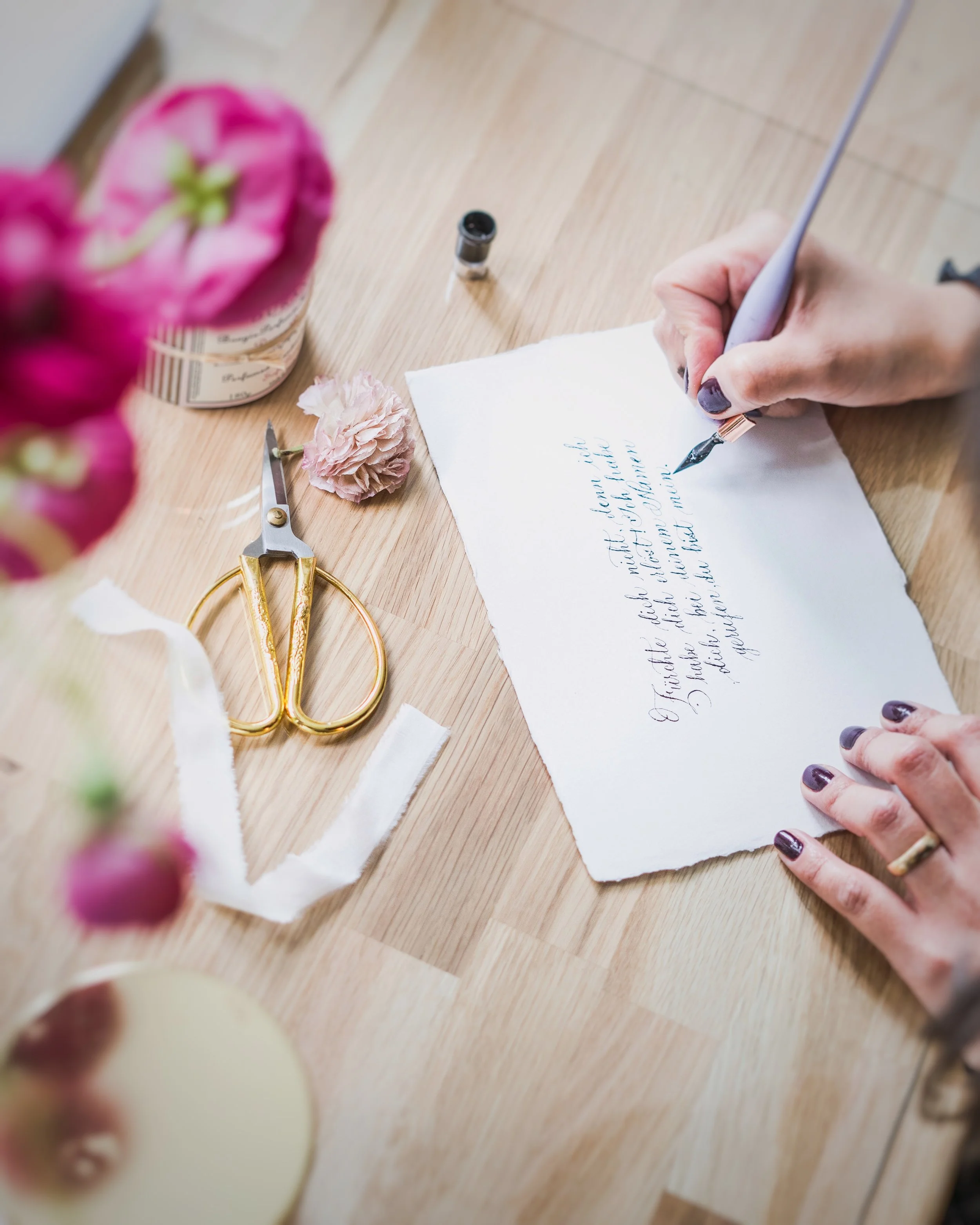Handwritten place cards, created for luxury weddings.
