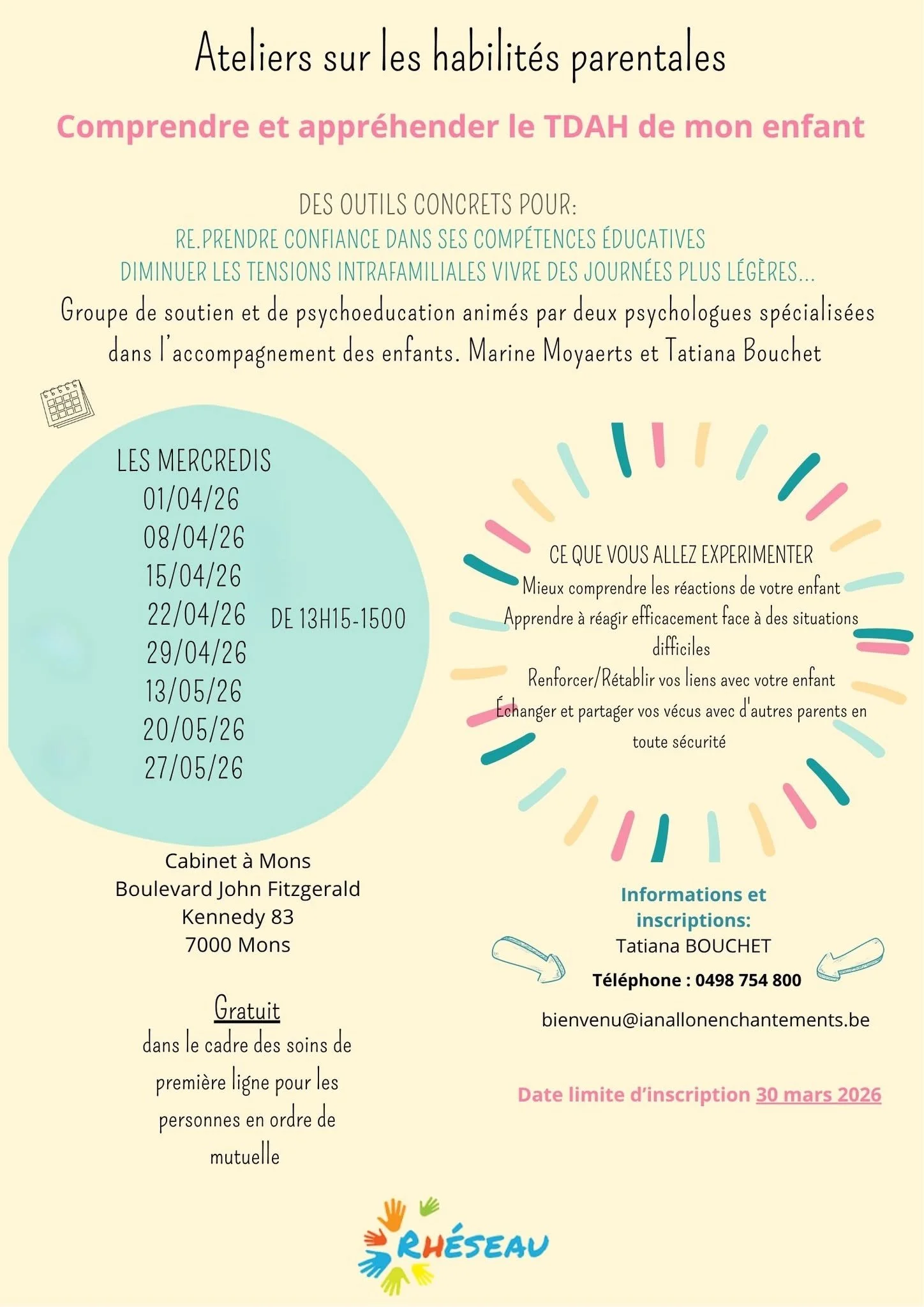 Nouveau groupe Avril 2026: encore des places disponibles