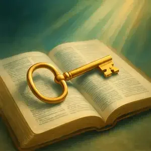 Golden key representing faith, hope, and new possibilities