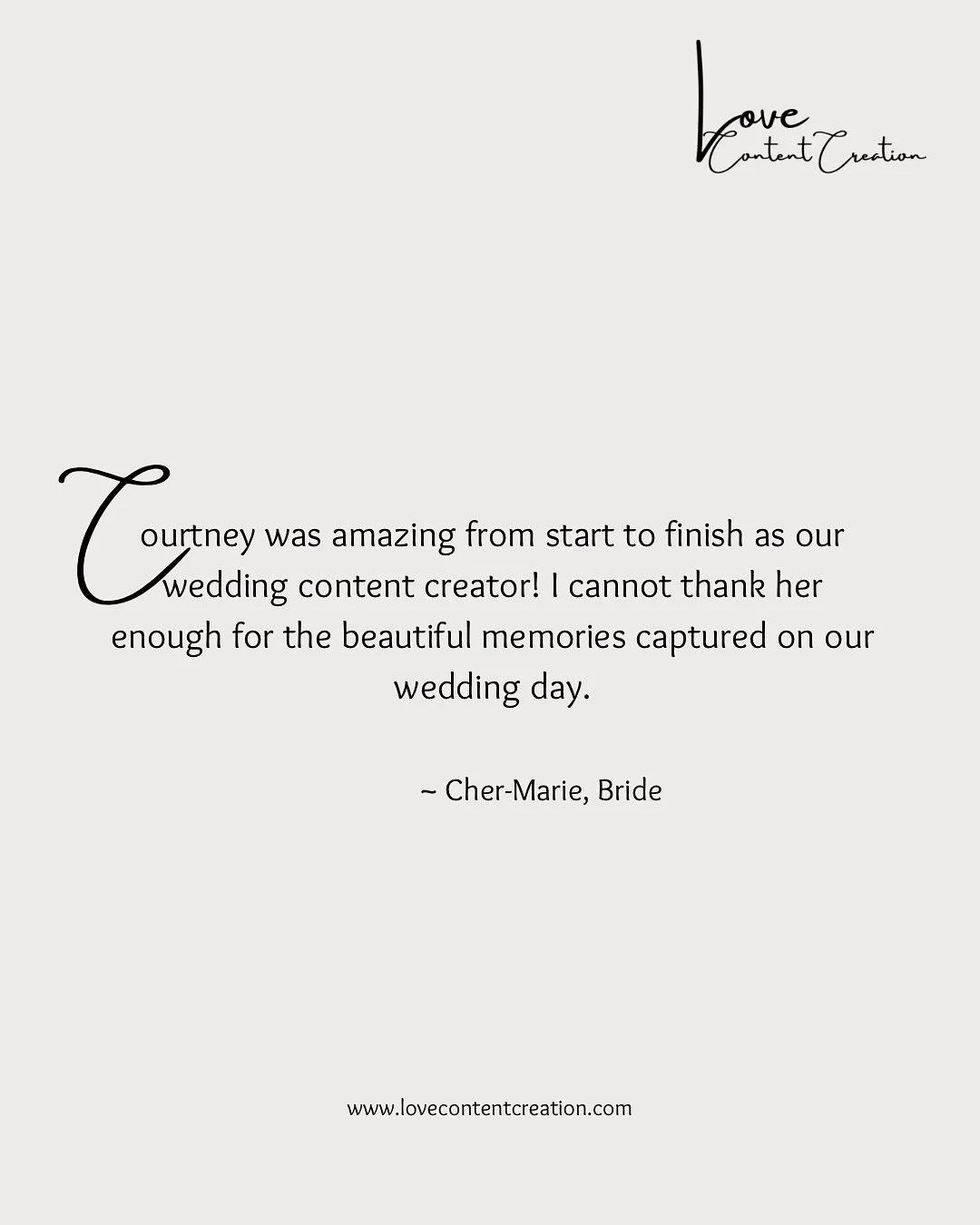 Thank you my gorgeous bride @cher_ma_vie for leaving me such a lovely endorsement on Google. It was a pleasure spending the day with you and Paul xx