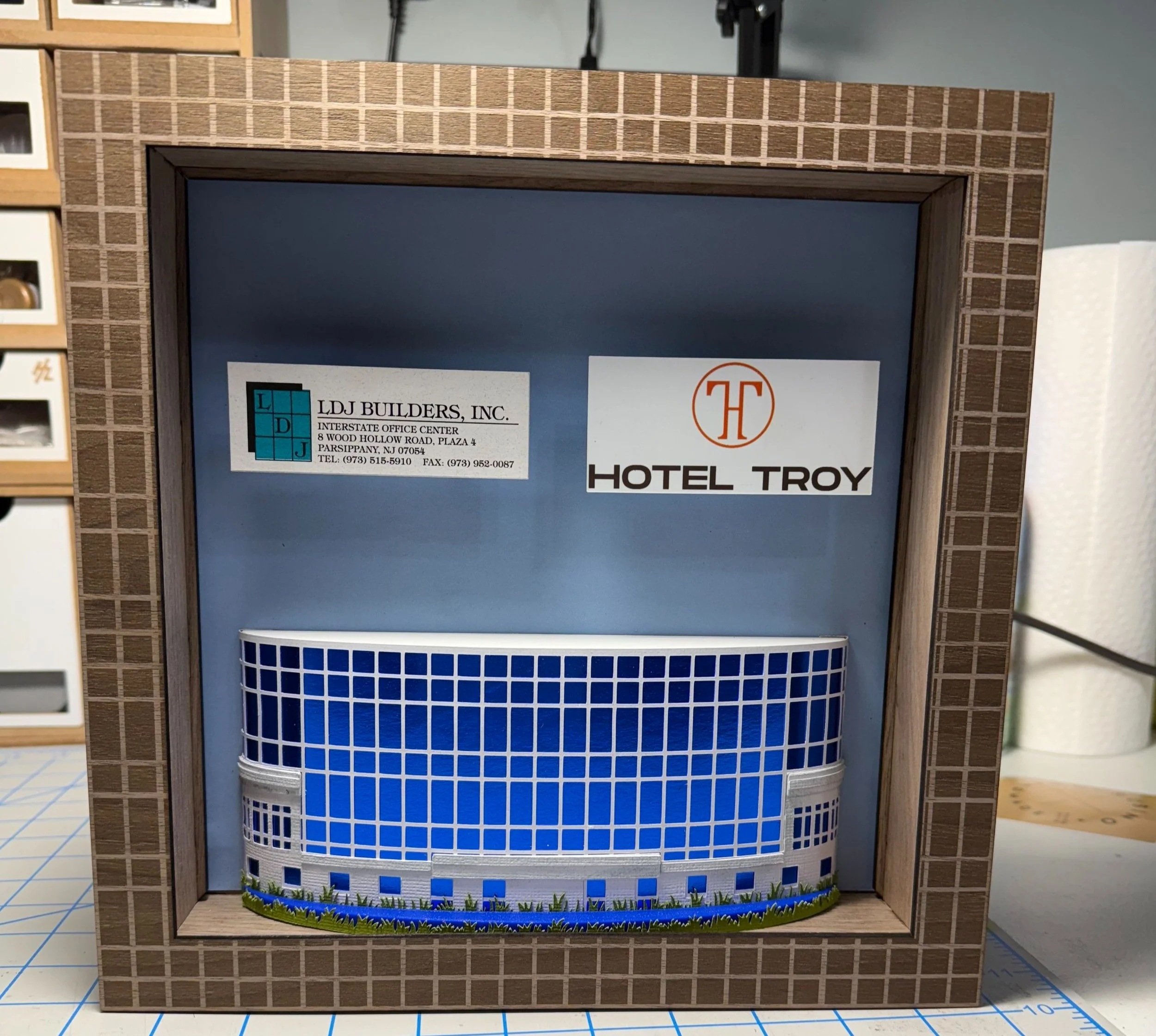 Building Reproduction Frame - Wood, 3D Prints and Paper