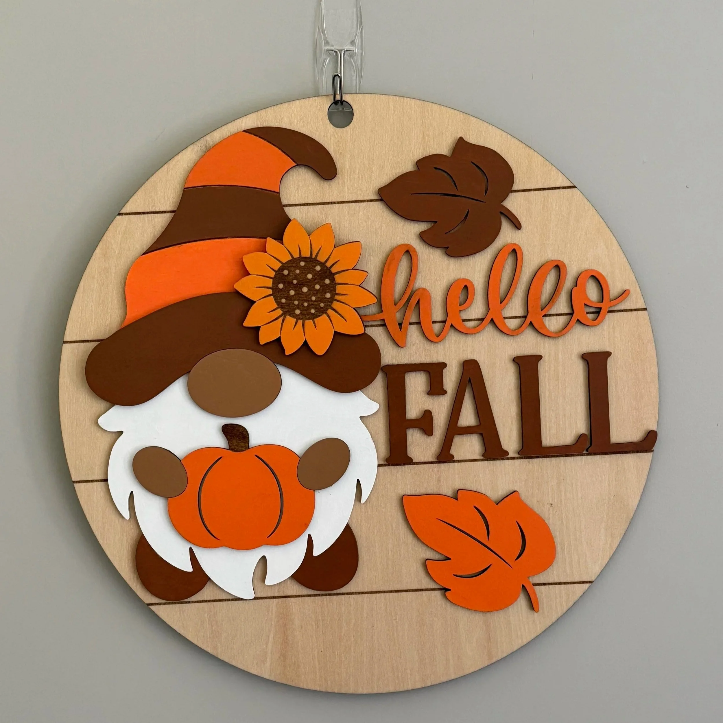 Hell Fall Gnome Sign - Wood with Paint