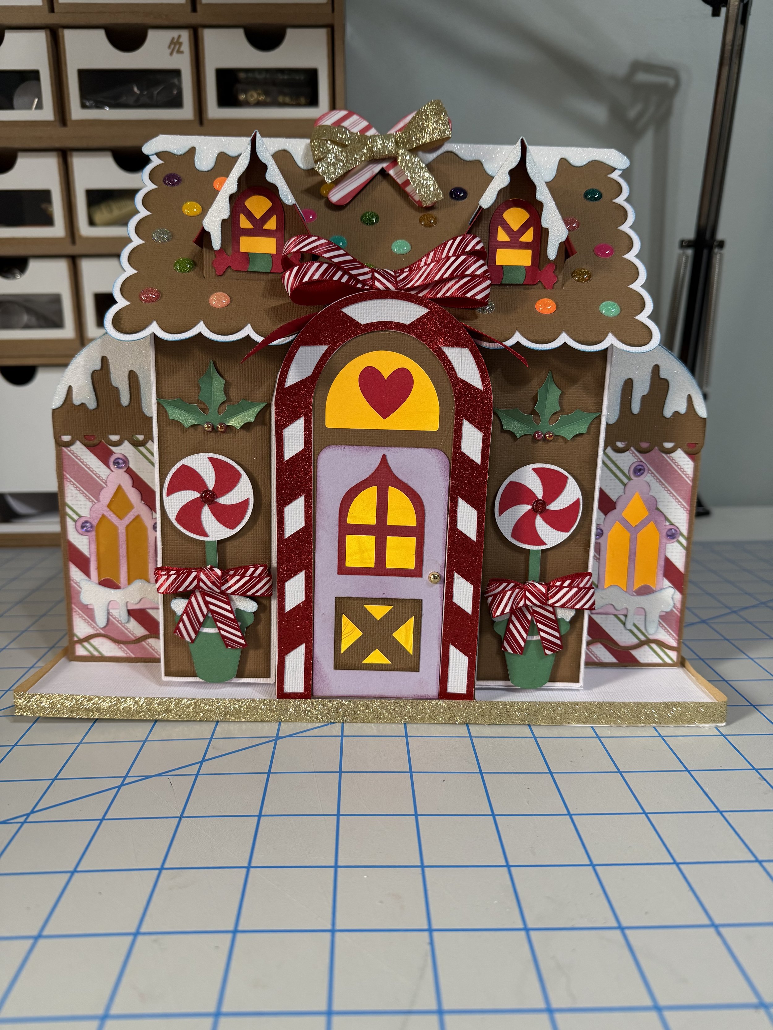 Gingerbread House Paper House w Lights