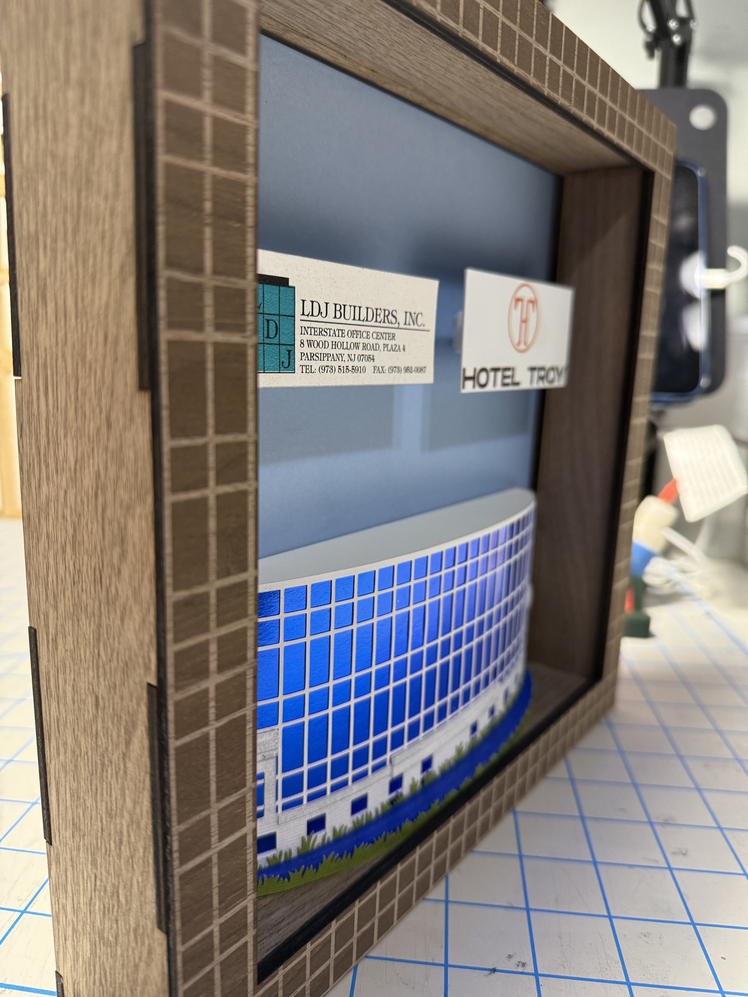 Building Reproduction Frame - Wood, 3D Prints and Paper