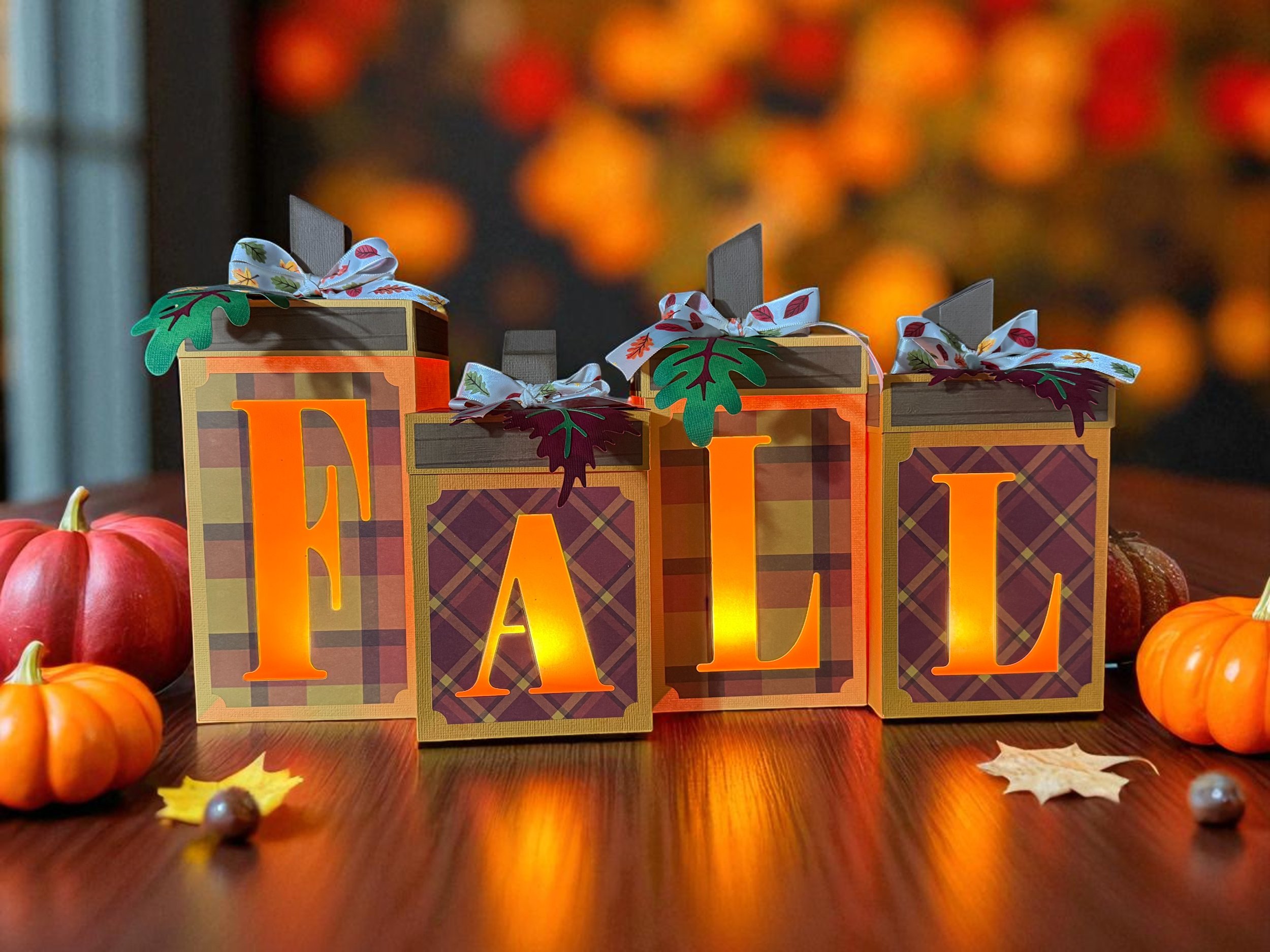 Fall Centerpiece - Paper and LED Lights