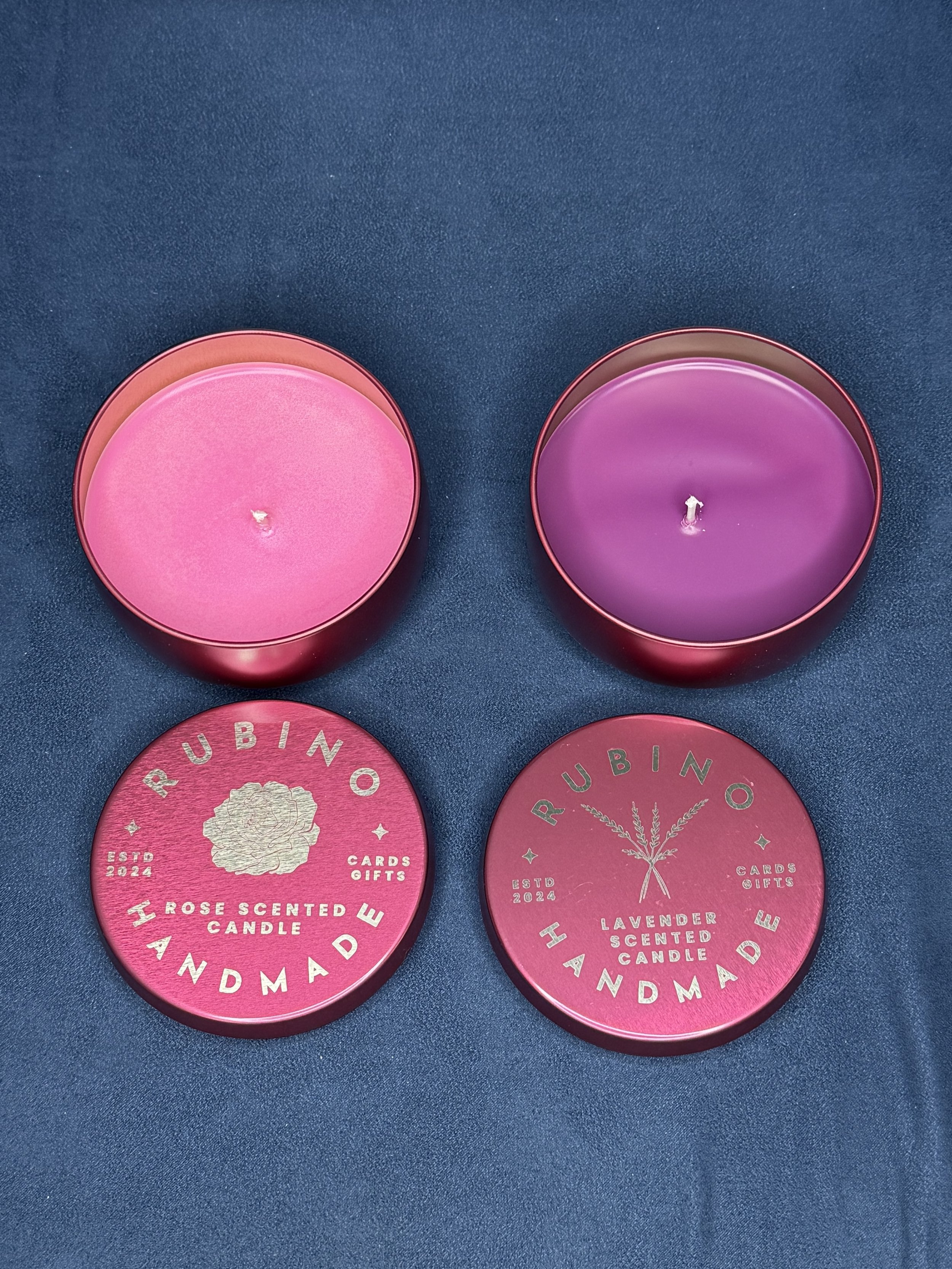 Handmade Candles with Laser Engraved Lids